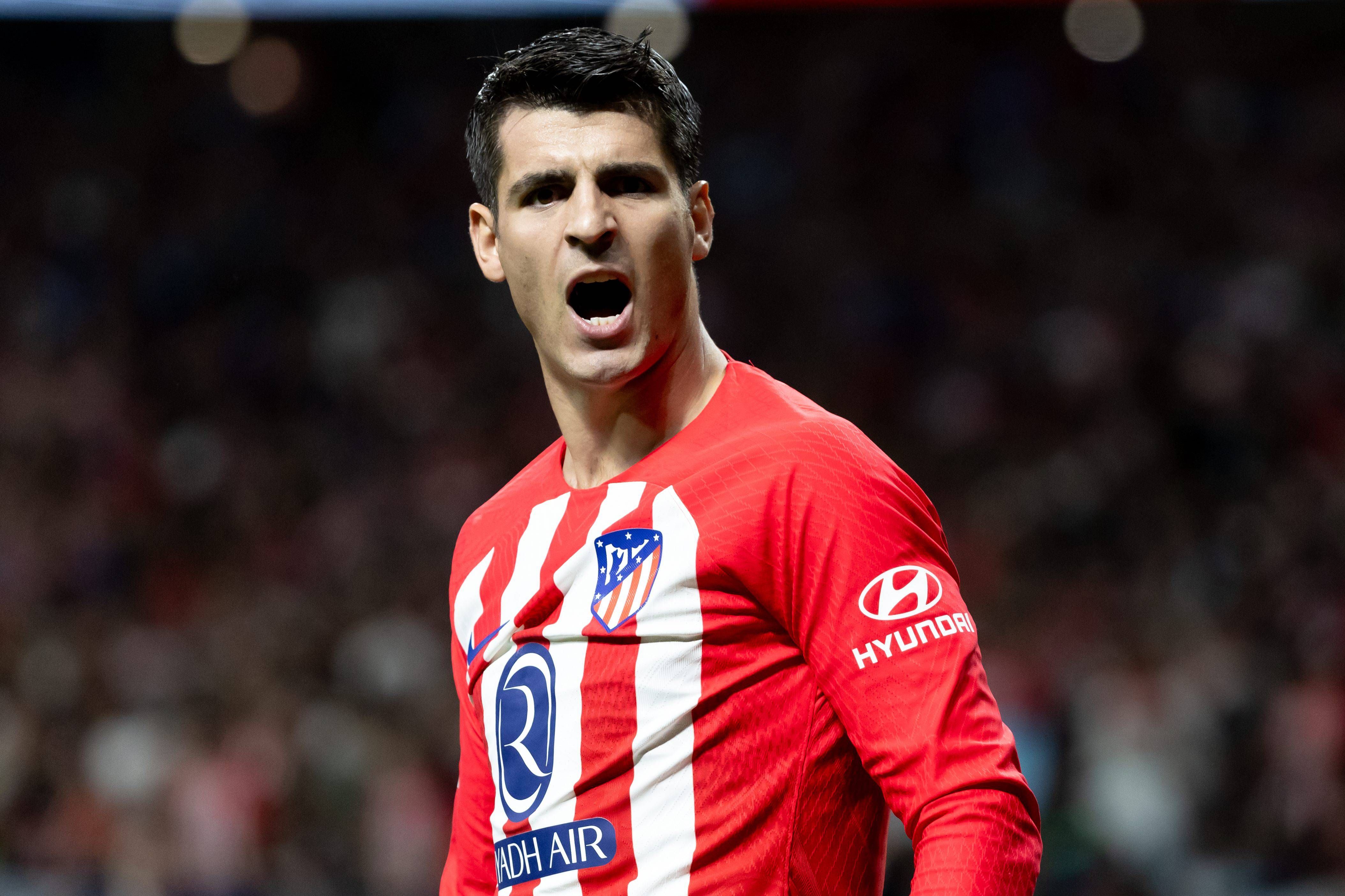  Álvaro Morata celebra un gol con el Atlético de Madrid.