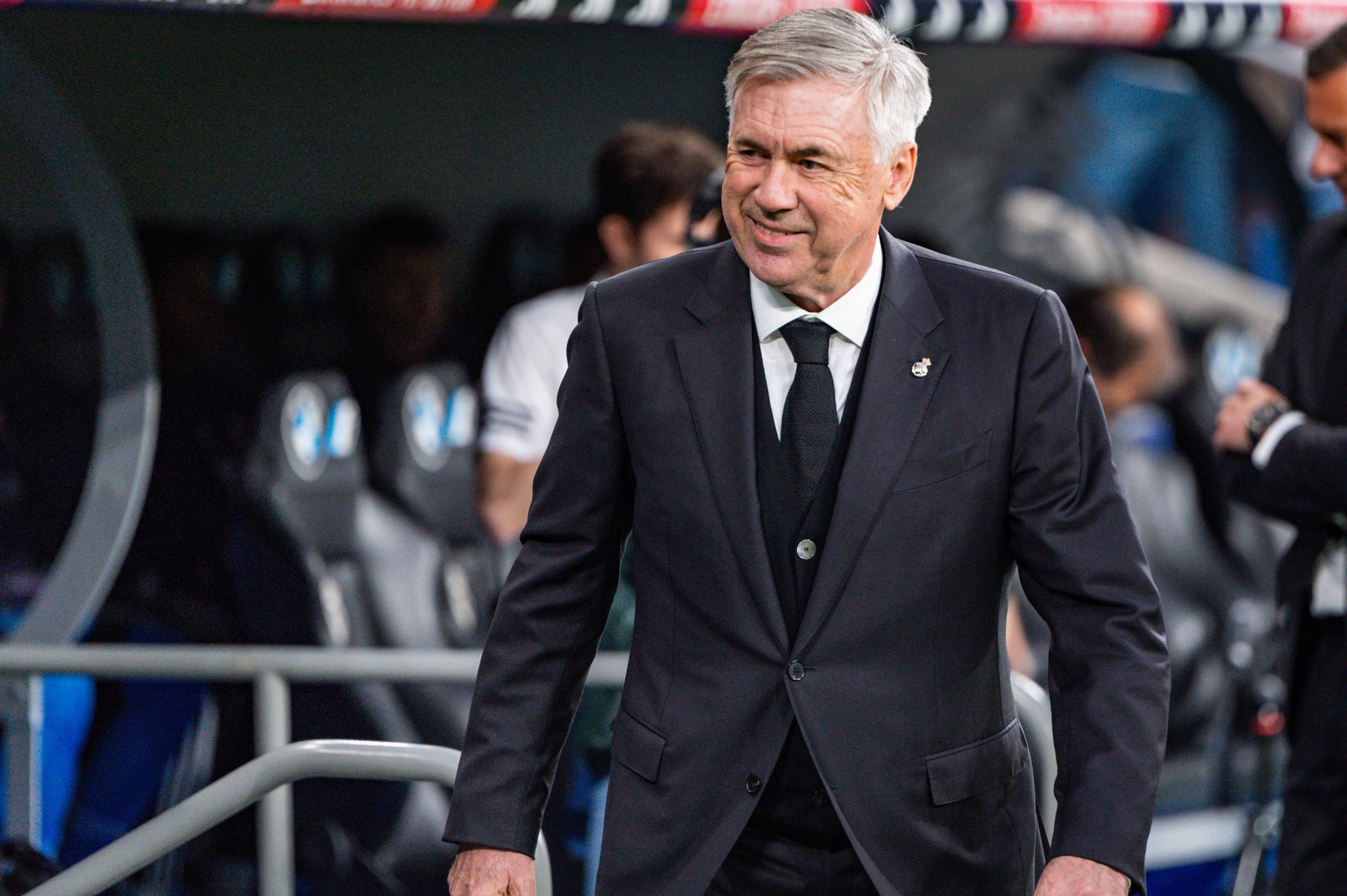 Carlo Ancelotti, durante un partido del Real Madrid.