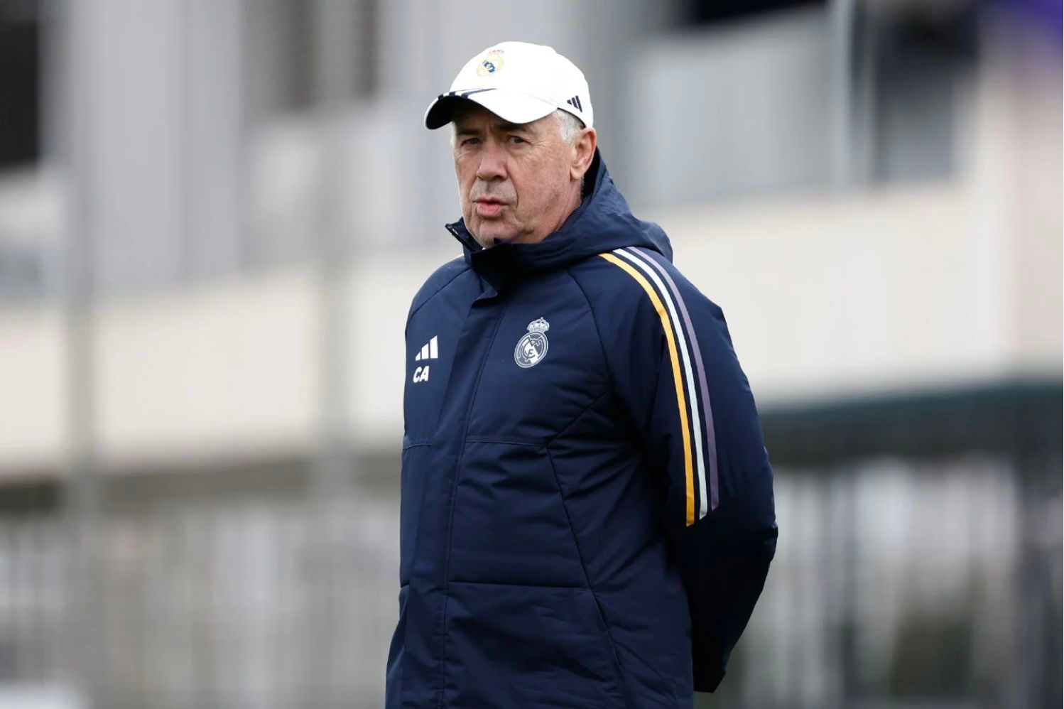  Carlo Ancelotti, en un entrenamiento del Real Madrid.