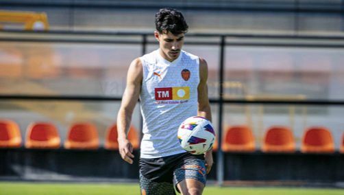 André Almeida, en un entrenamiento.