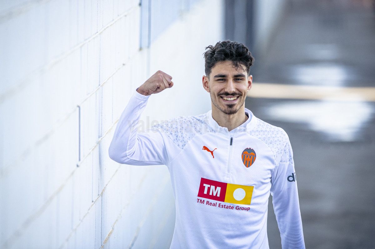  André Almeida, en un entrenamiento.