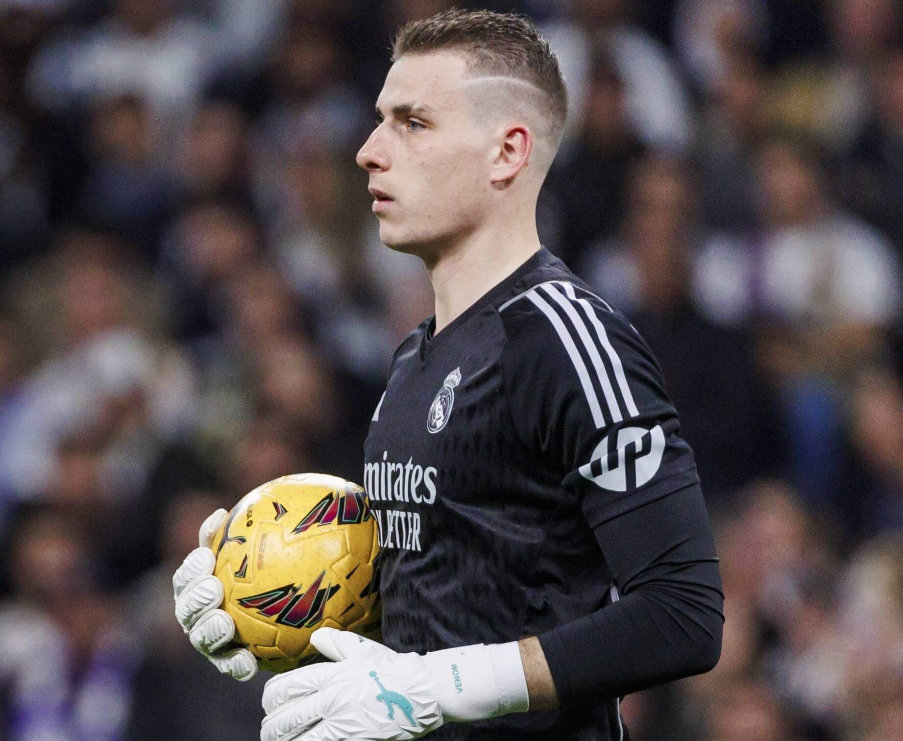  Andriy Lunin, en un partido del Real Madrid.