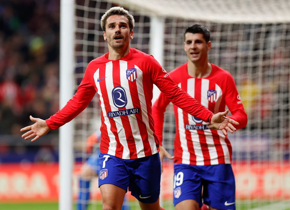  Antoine Griezmann celebrando su gol en el Atlético-Mallorca.