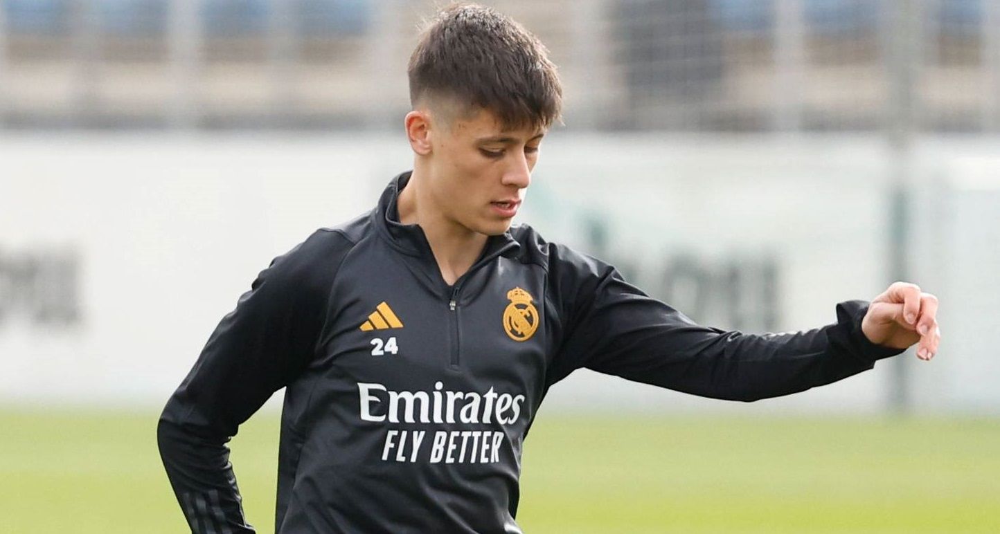  Arda Güler, en un entrenamiento con el Real Madrid.
