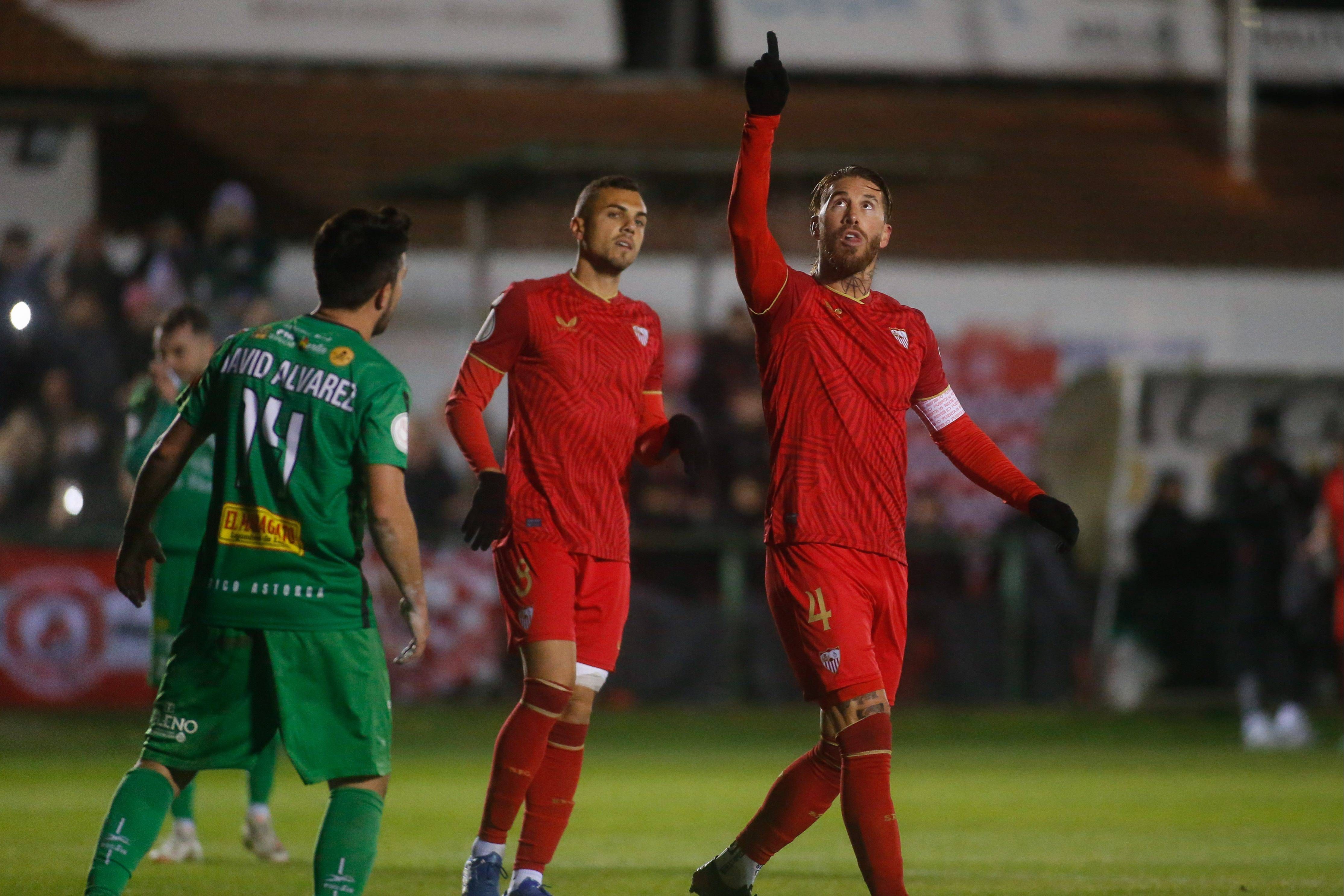 Sergio Ramos, en el Astorga-Sevilla.