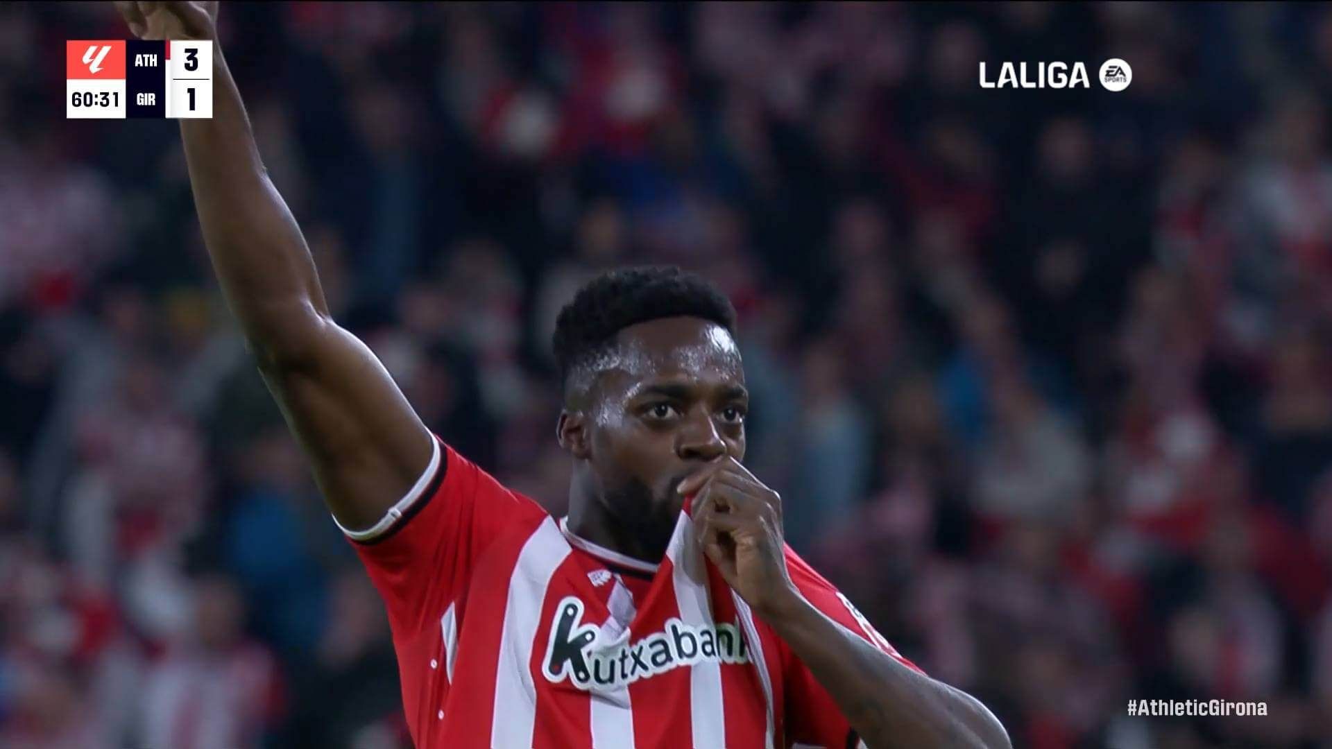  Hizo el Athletic 3-1 Girona: Golazo de Iñaki Williams a Gazzaniga en San Mamés.