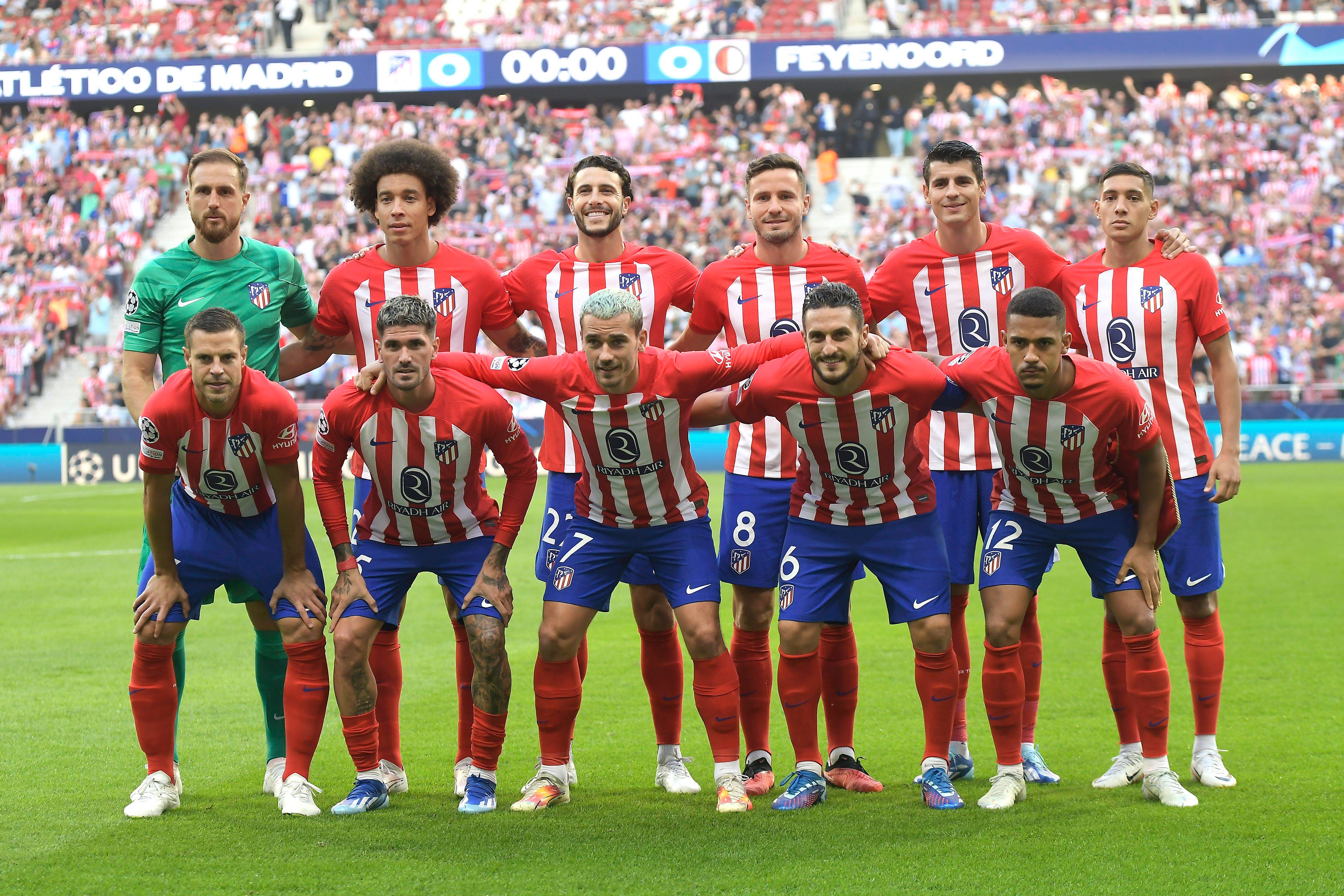  Once del Atlético de Madrid ante el Feyenoord.