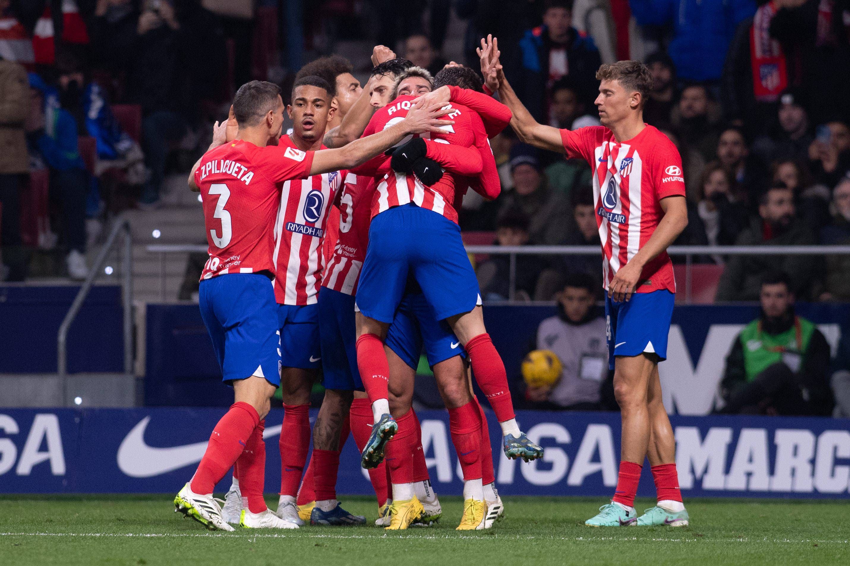Antoine Griezmann celebra su gol en el Atlético-Getafe.