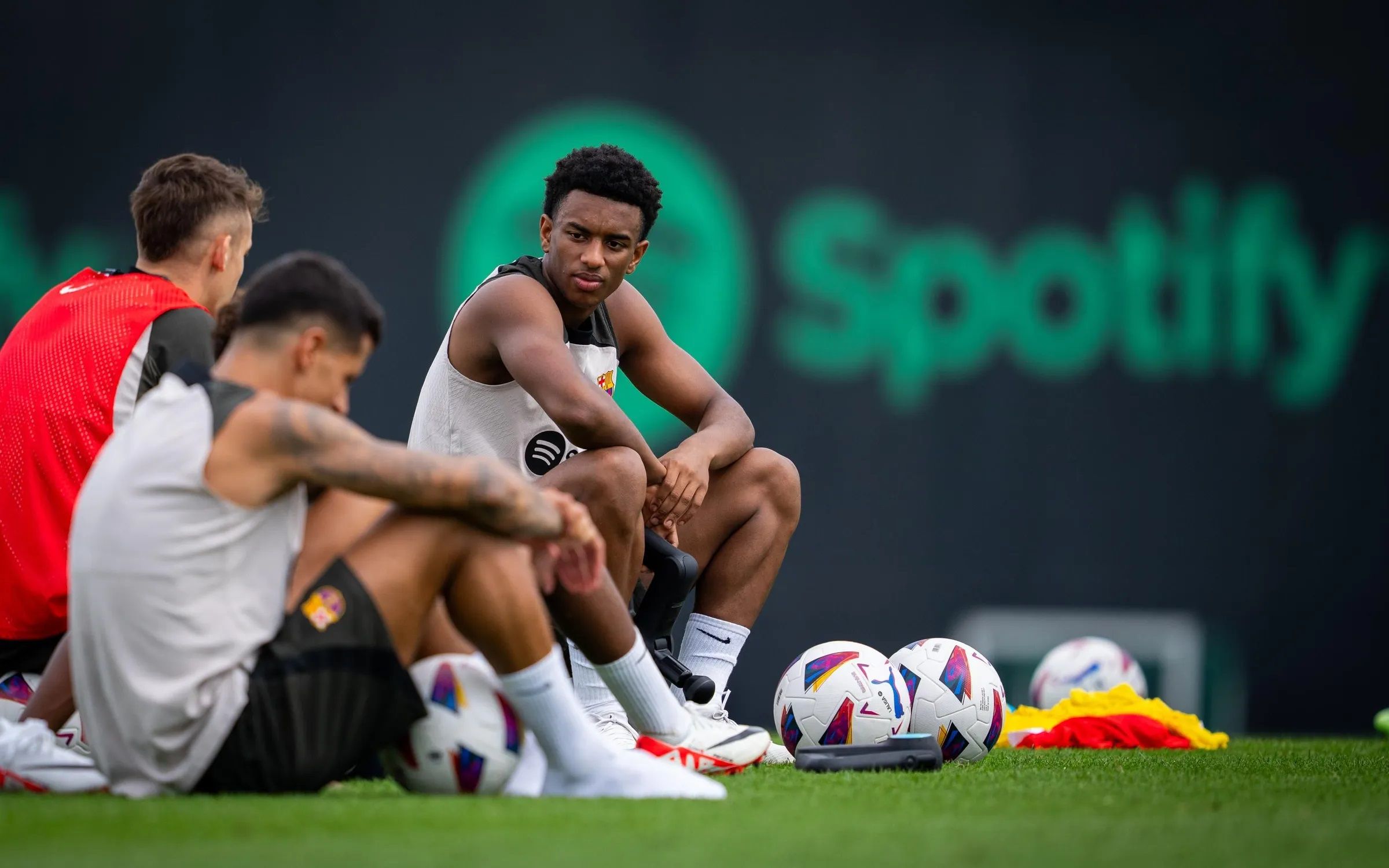 Alejandro Balde, en una sesión del Barcelona.