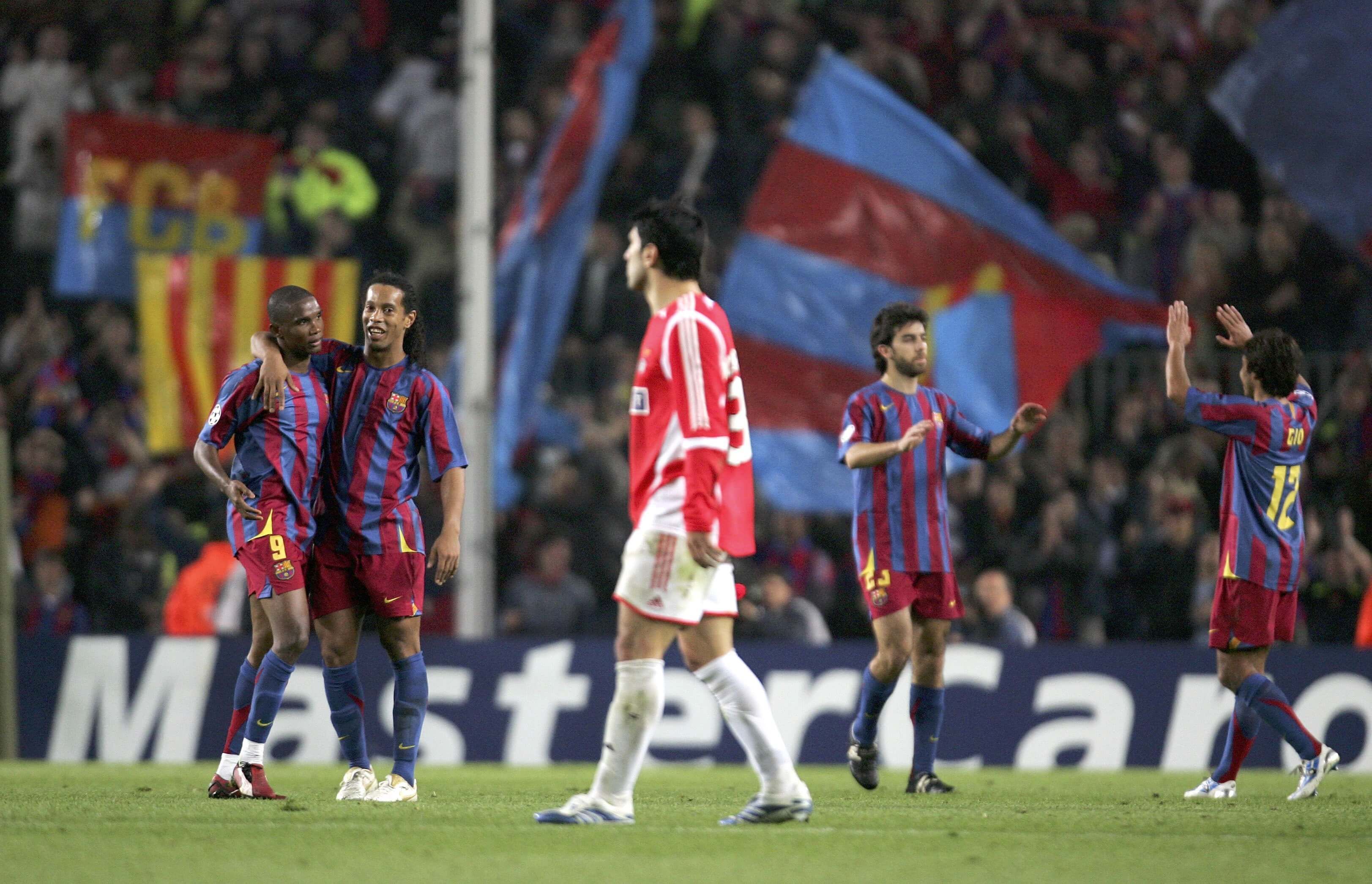  El Barça celebra el triunfo ante el Benfica en 2006.