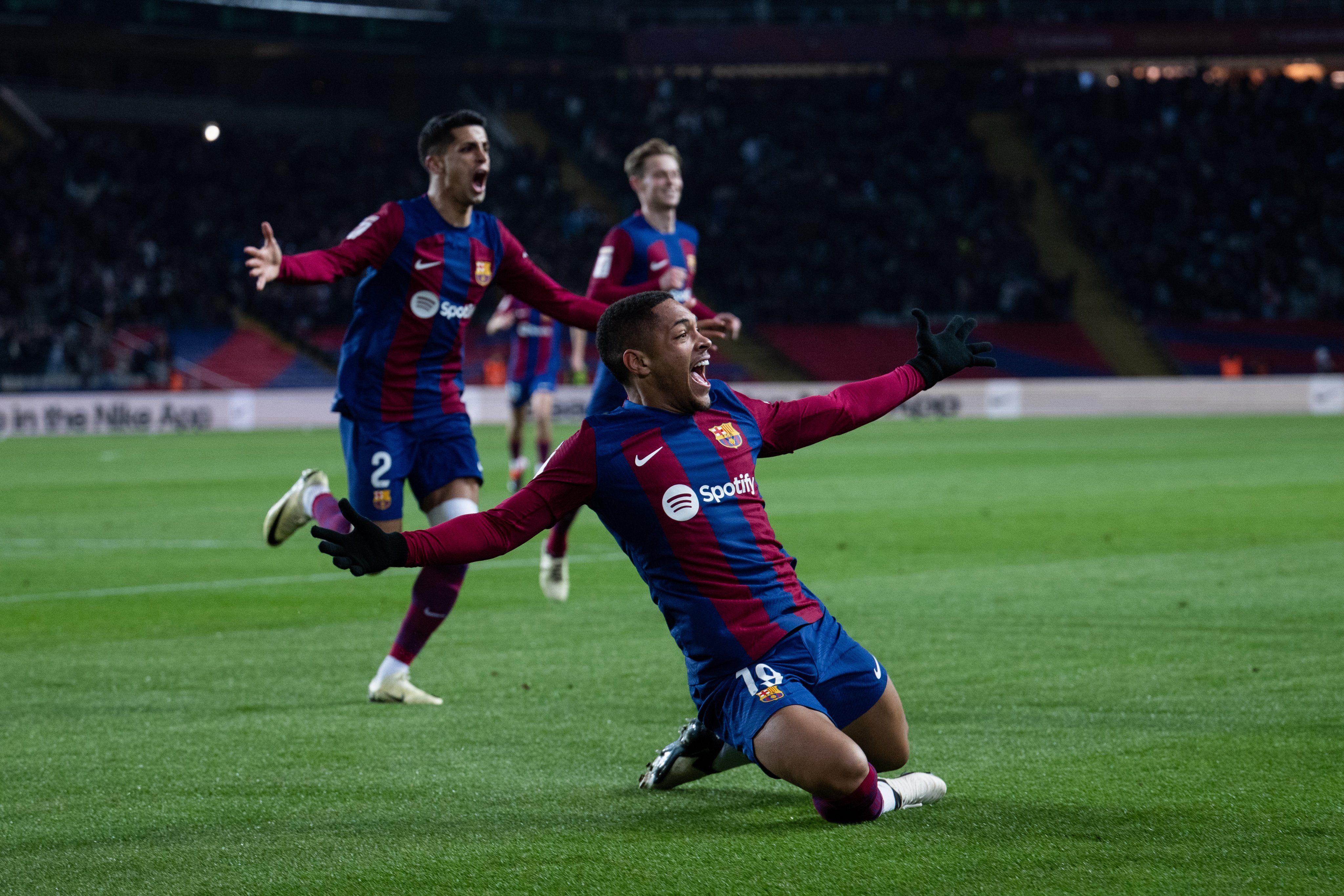  Vítor Roque celebra su gol en el Barcelona-Osasuna.