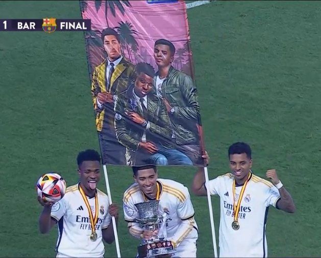 Bellingham, Vinicius y Rodrygo como si fueran del famoso videojuego GTA VI.