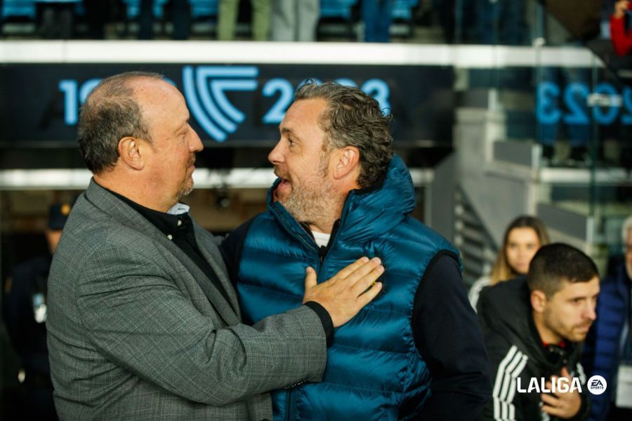 Benítez y Sergio, antes del Celta - Cádiz.