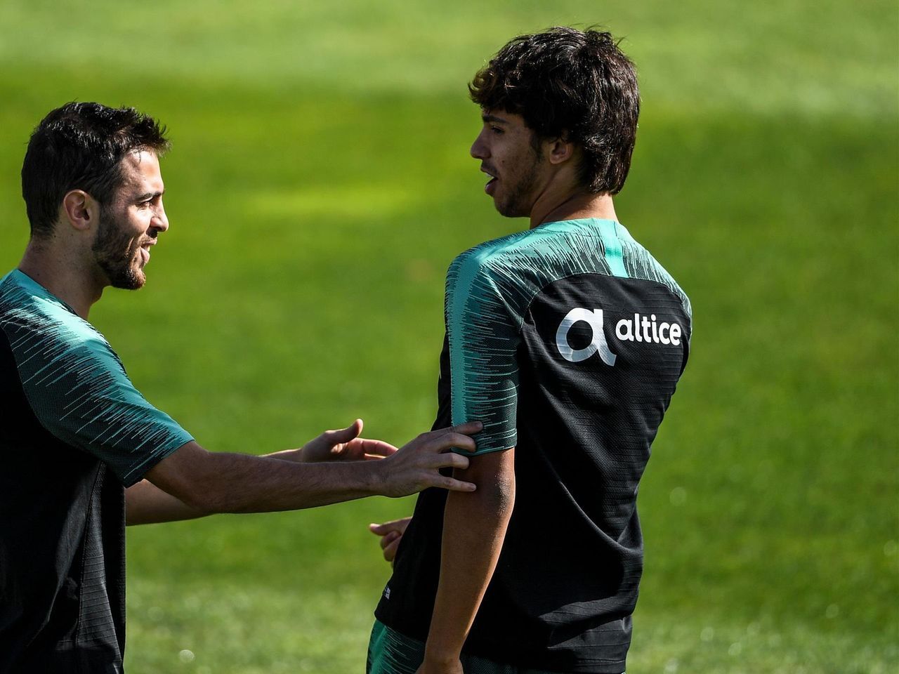  Bernardo Silva y Joao Félix, en un entrenamiento con Portugal.