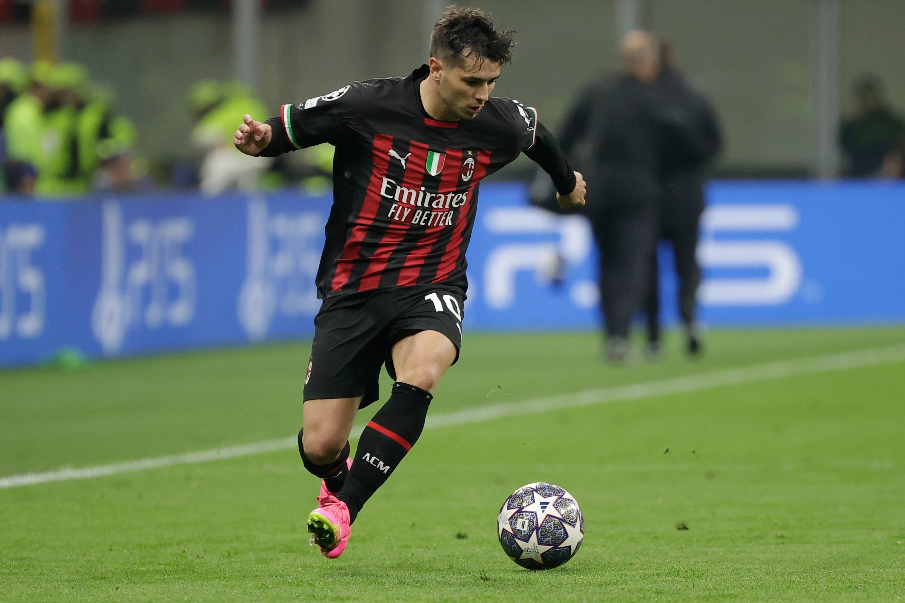 Brahim Díaz, durante el Milan-Nápoles de Champions.