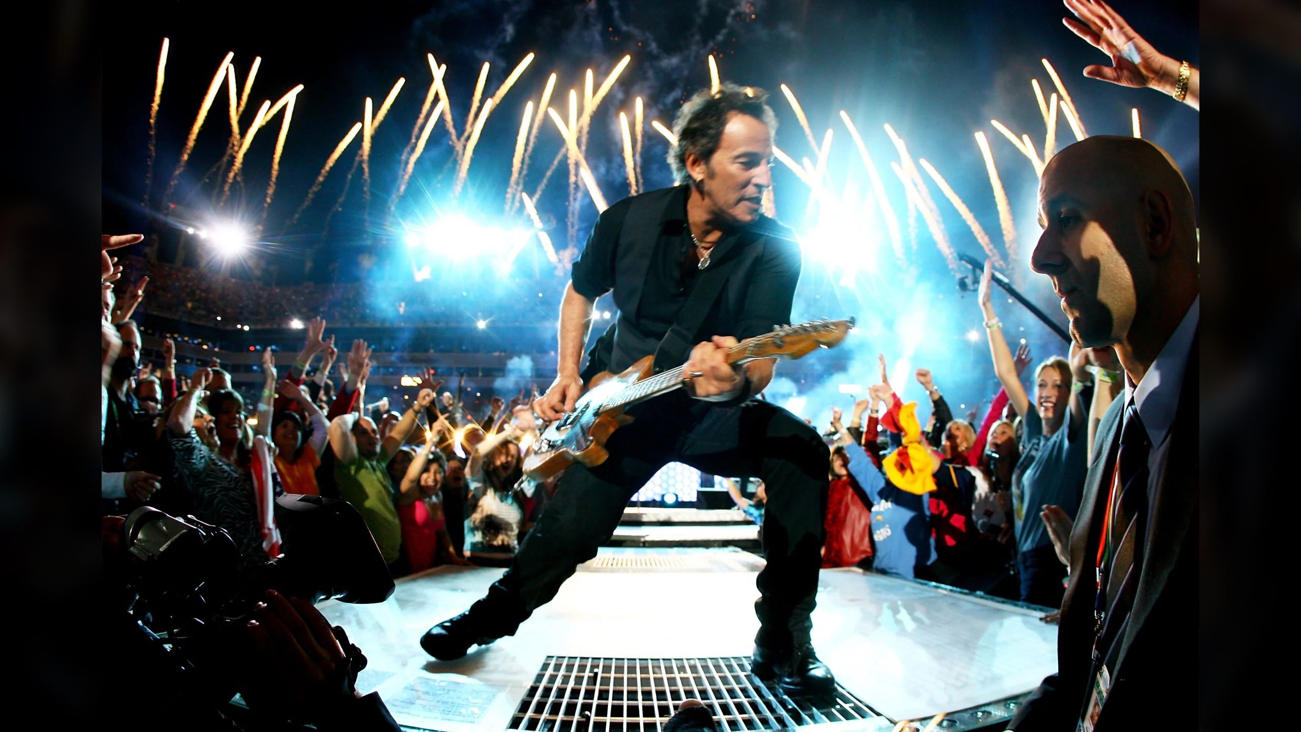  Bruce Sprinsteen en el espectáculo de la Super Bowl de 2009..