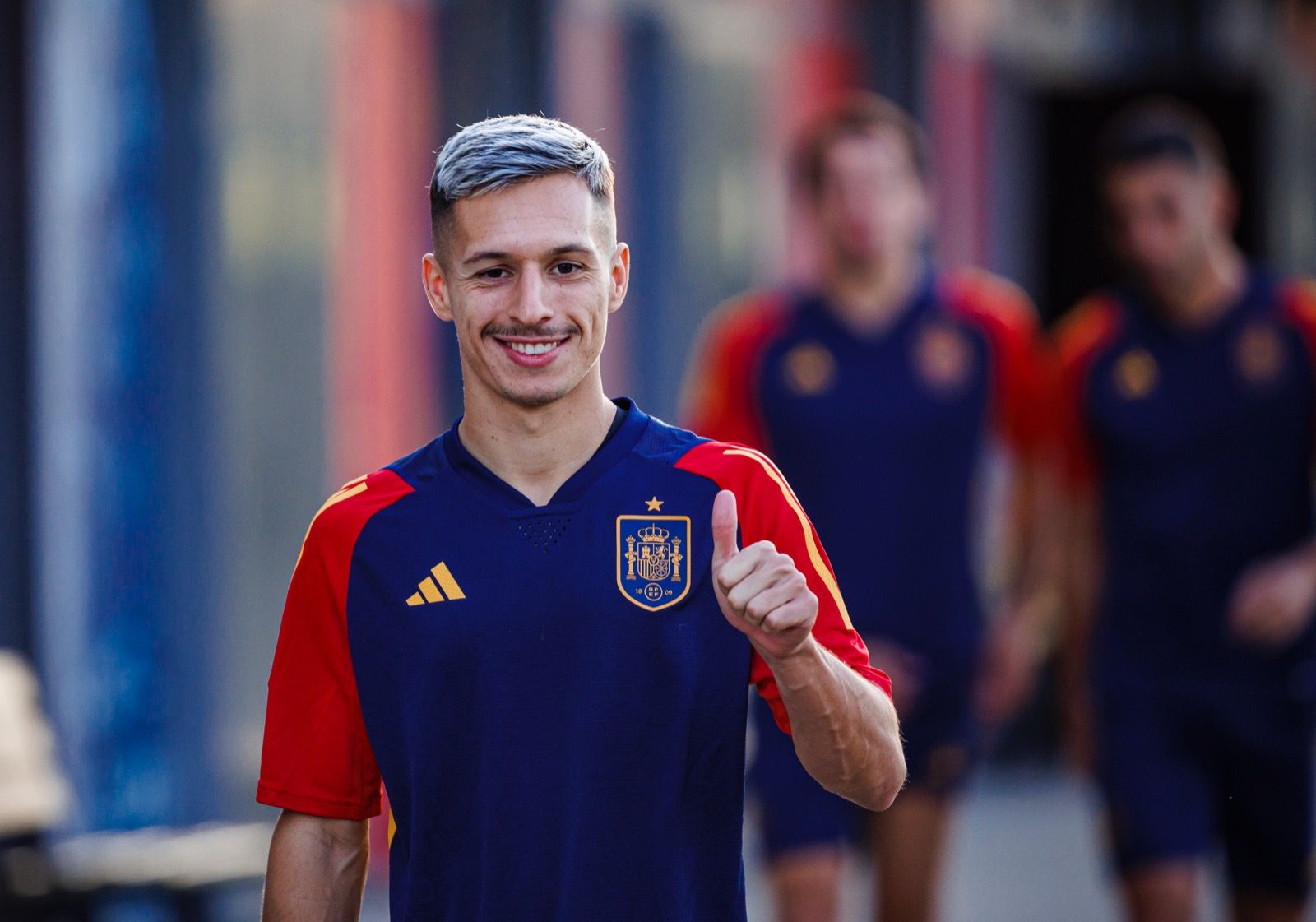 Bryan Zaragoza, en su primer entrenamiento como internacional.