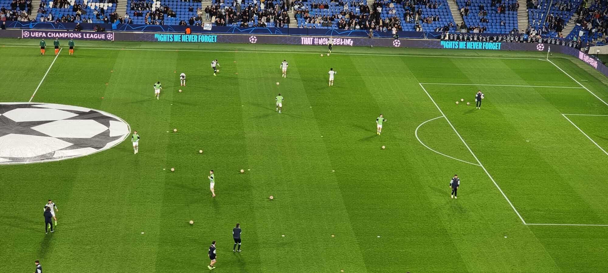 Calentamiento previo al Real Sociedad - PSG.