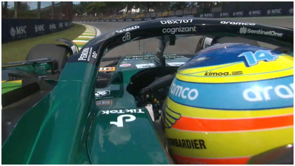  Cámara on-board de Fernando Alonso en su defensa a Checo Pérez en Brasil (F1)