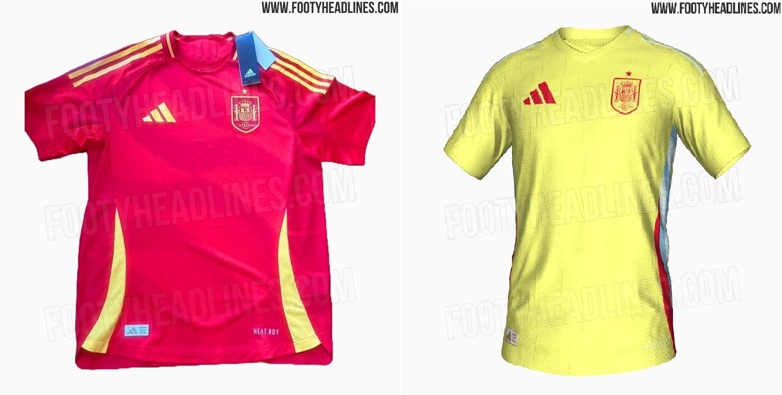  Las camisetas de España para la Eurocopa 2024 (vía Footy Headlines).