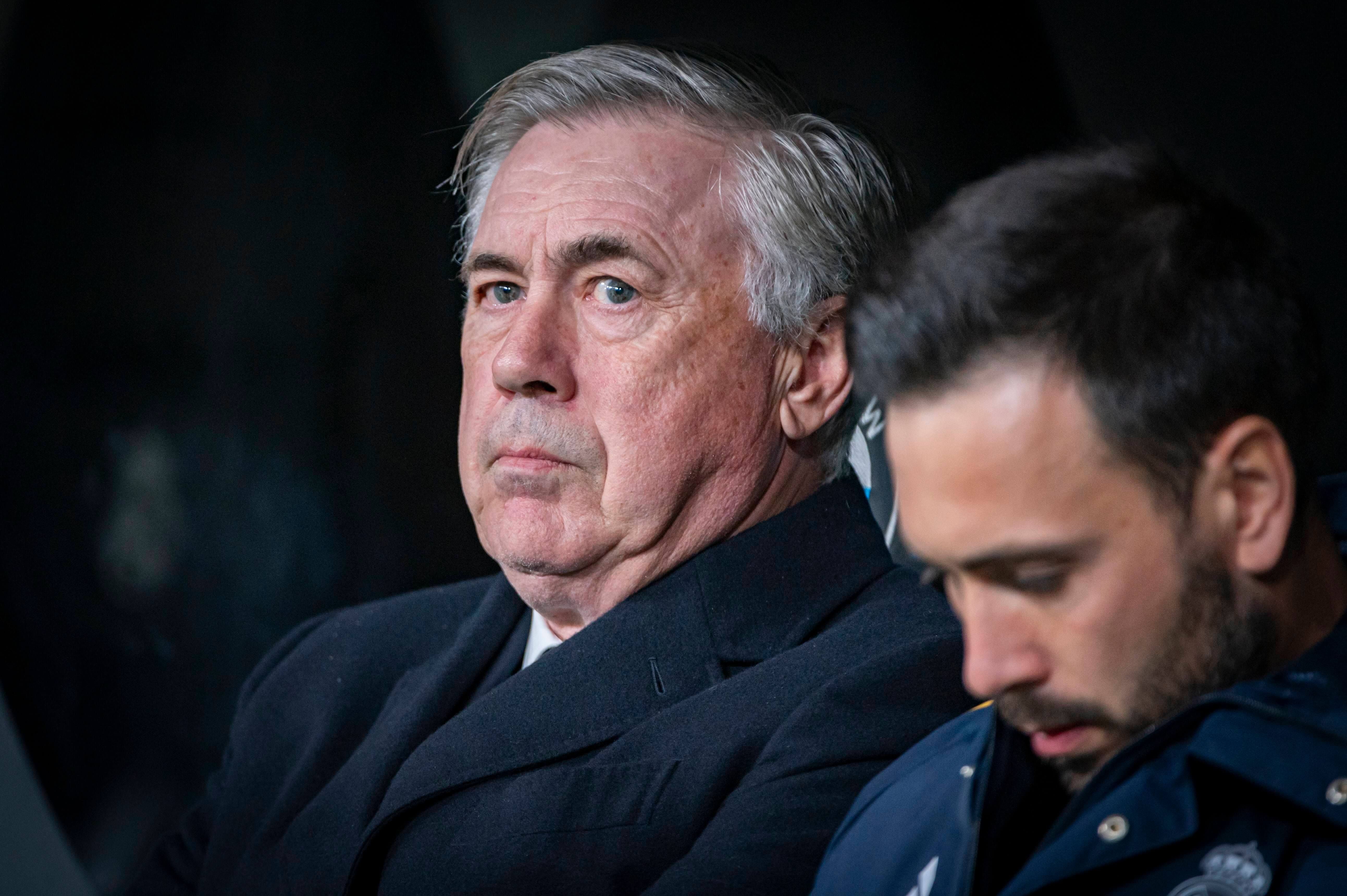  Carlo Ancelotti en el banquillo del Real Madrid