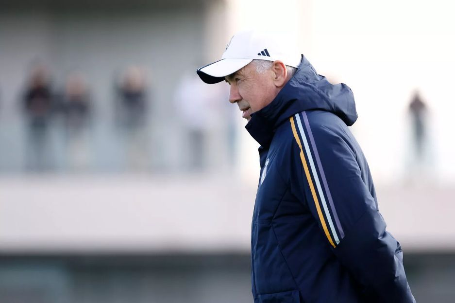  Carlo Ancelotti, en un entrenamiento del Real Madrid.