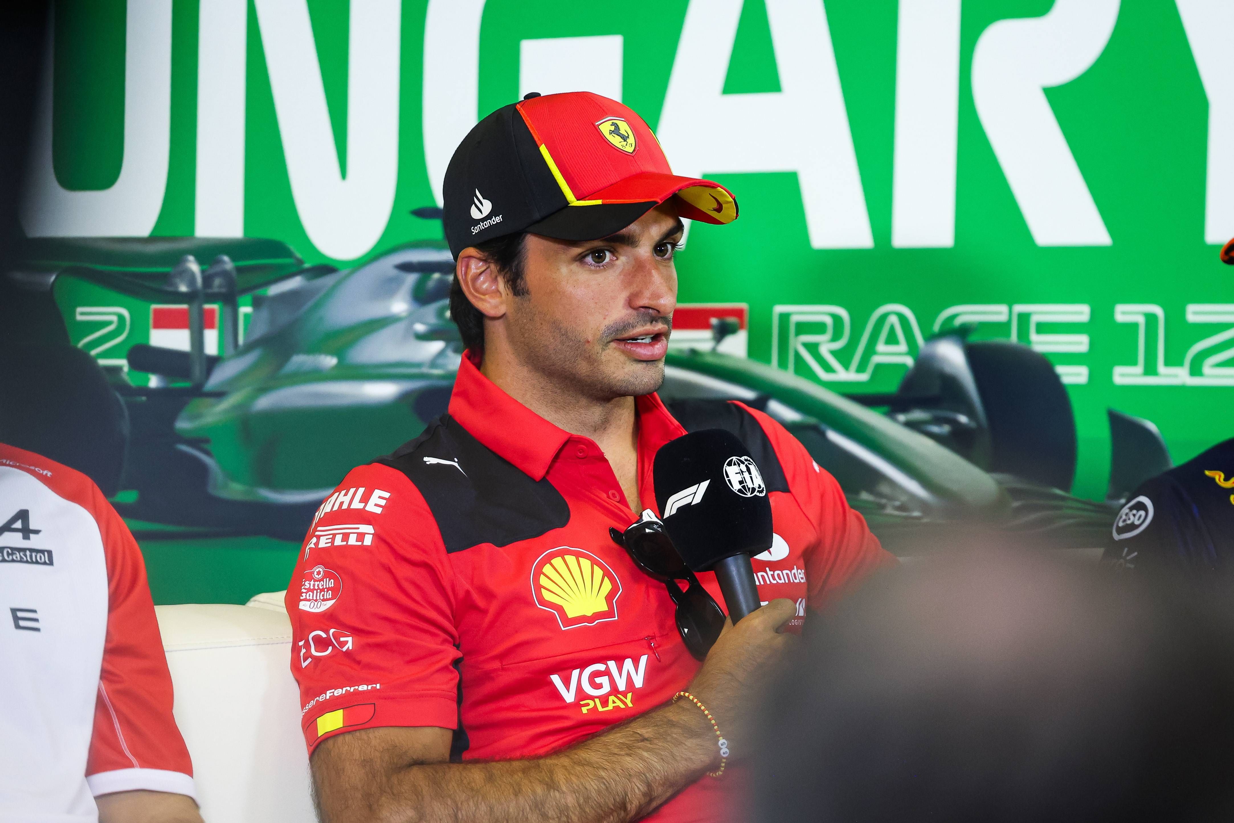 Carlos Sainz durante la rueda de prensa del GP de Hungría.