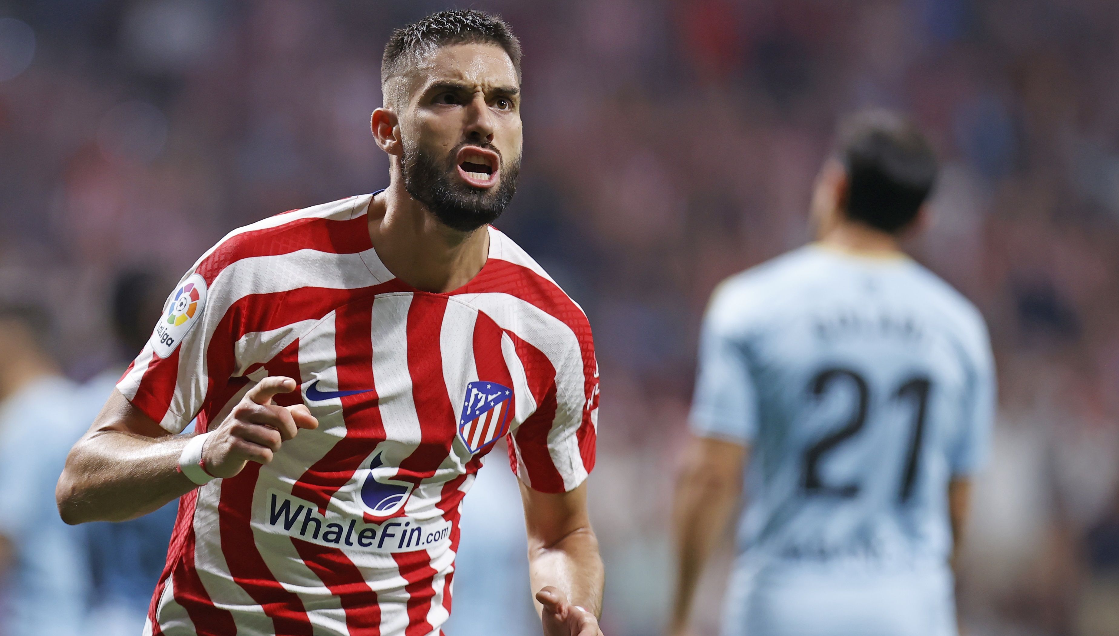  Yannick Carrasco celebra un gol con el Atlético de Madrid.