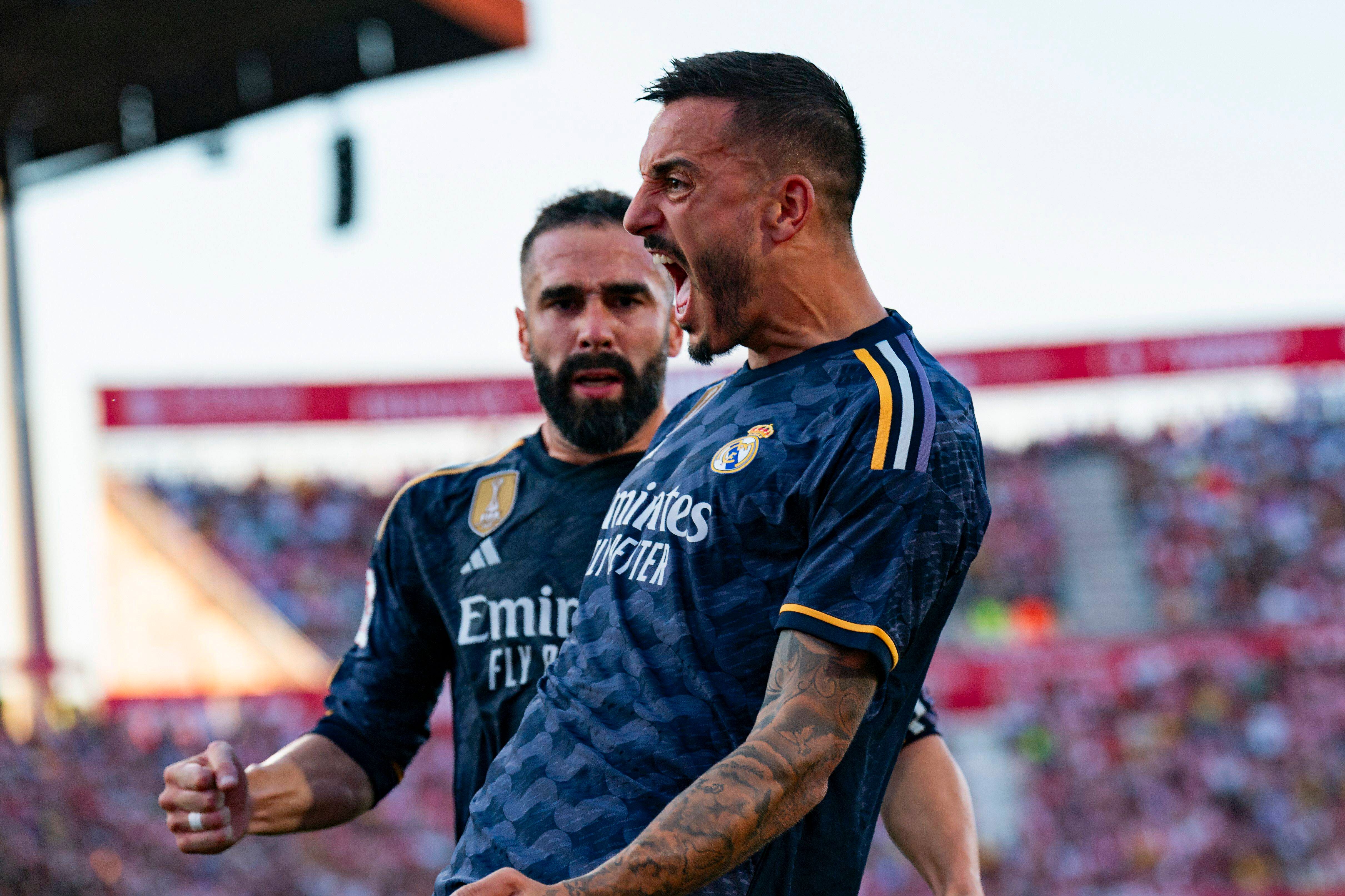 Joselu celebra su gol en el Girona-Real Madrid (FOTO: Cordón Press).