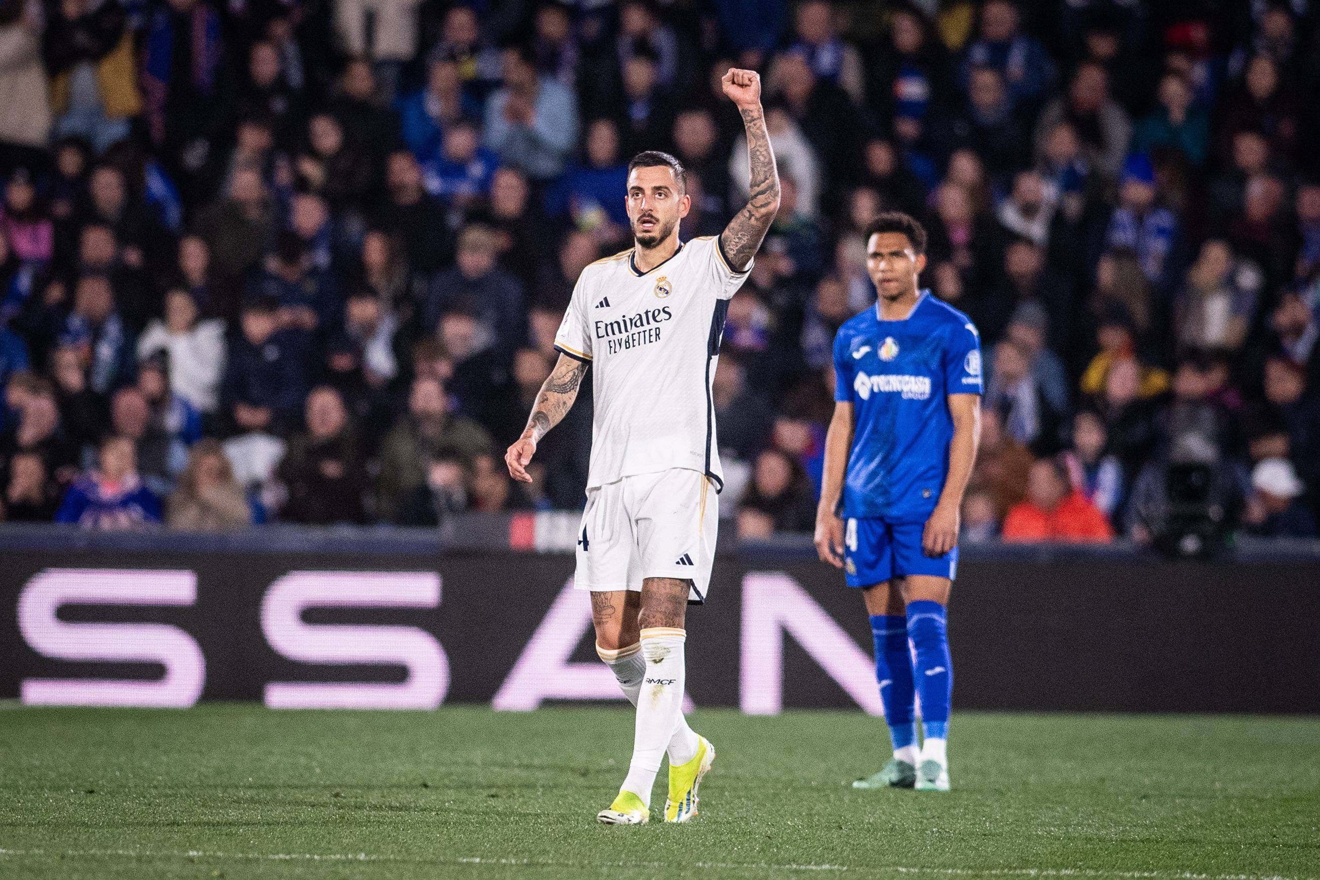 Joselu celebra su gol en el Getafe-Real Madrid (FOTO: Cordón Press).