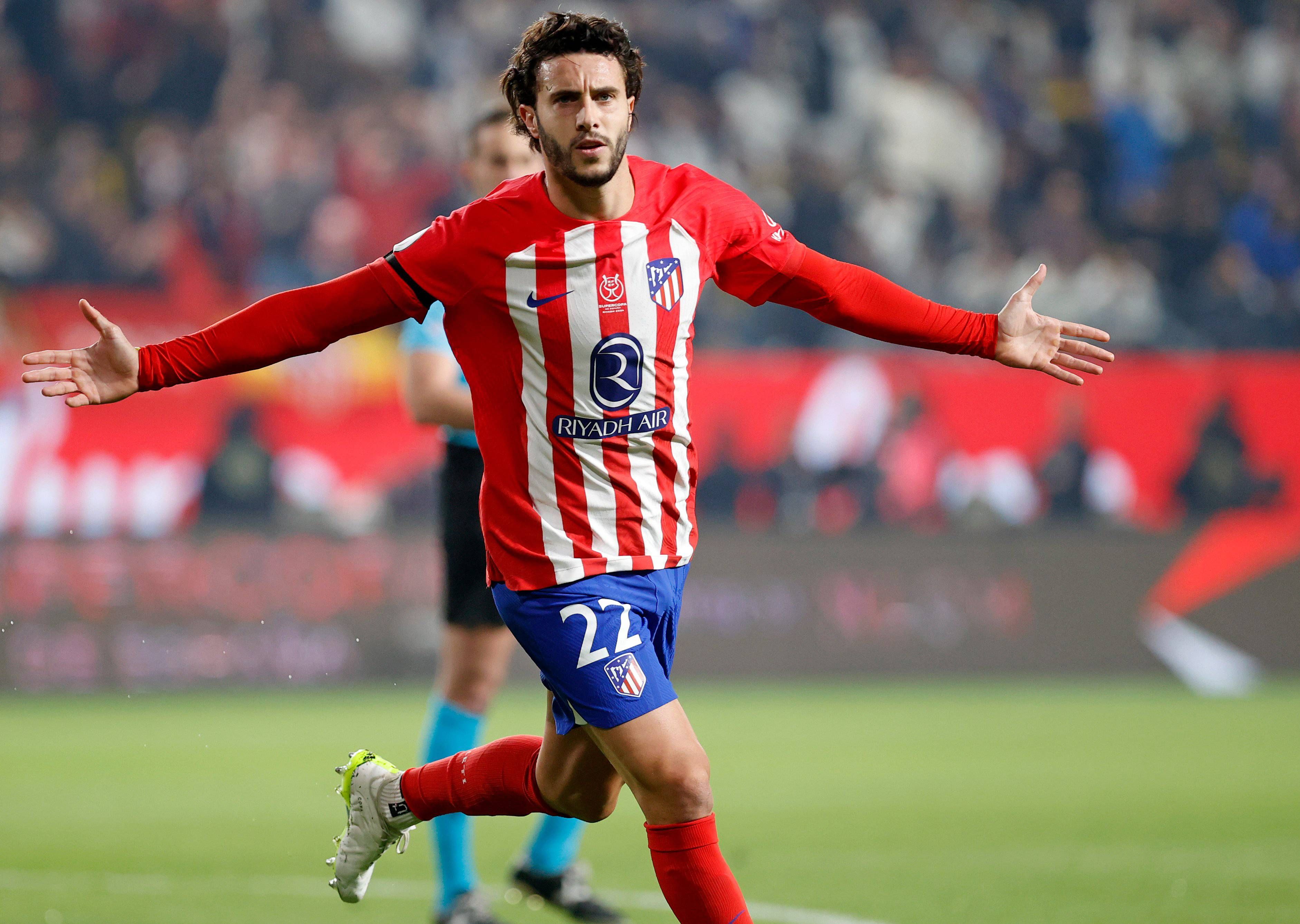 Mario Hermoso celebra su gol en el Real Madrid-Atlético de la Supercopa de España (FOTO: Cordón Press).