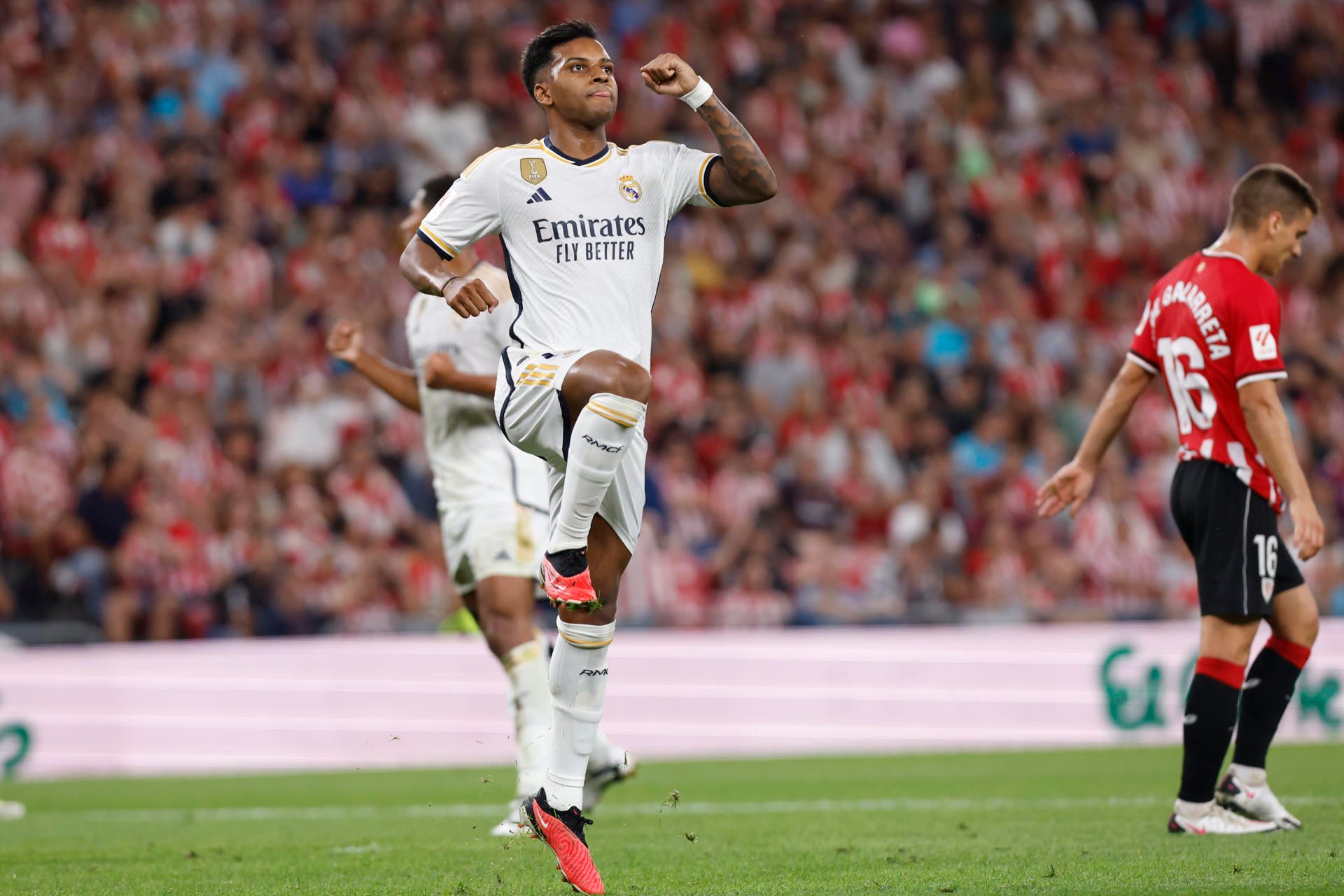  Rodrygo celebra su gol en el Athletic-Real Madrid (FOTO: EFE).