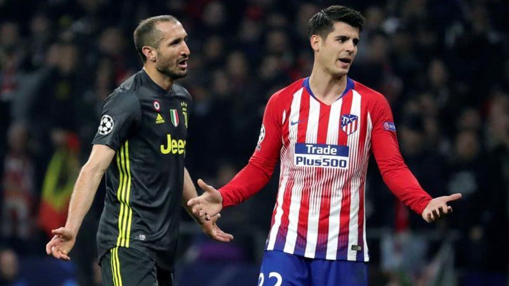 Chiellini y Morata durante un partido de Champions League. (Fuente: Cordon Press)