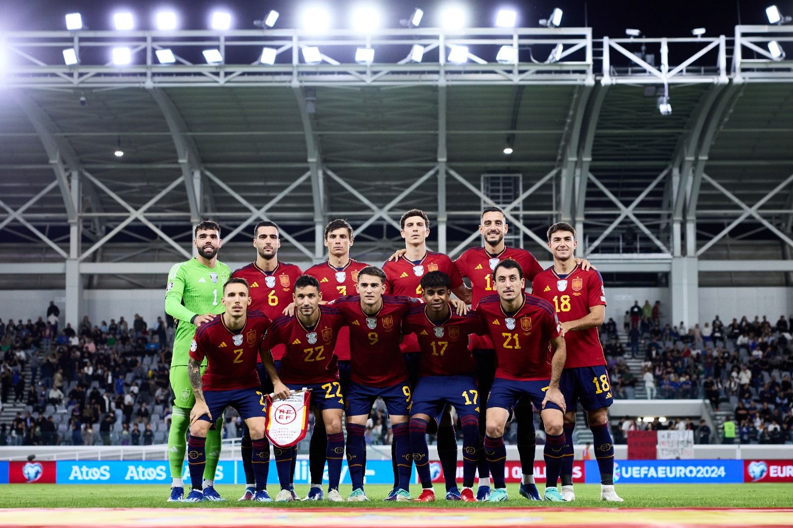 El once de De la Fuente en el Chipre-España (Foto: SeFutbol).