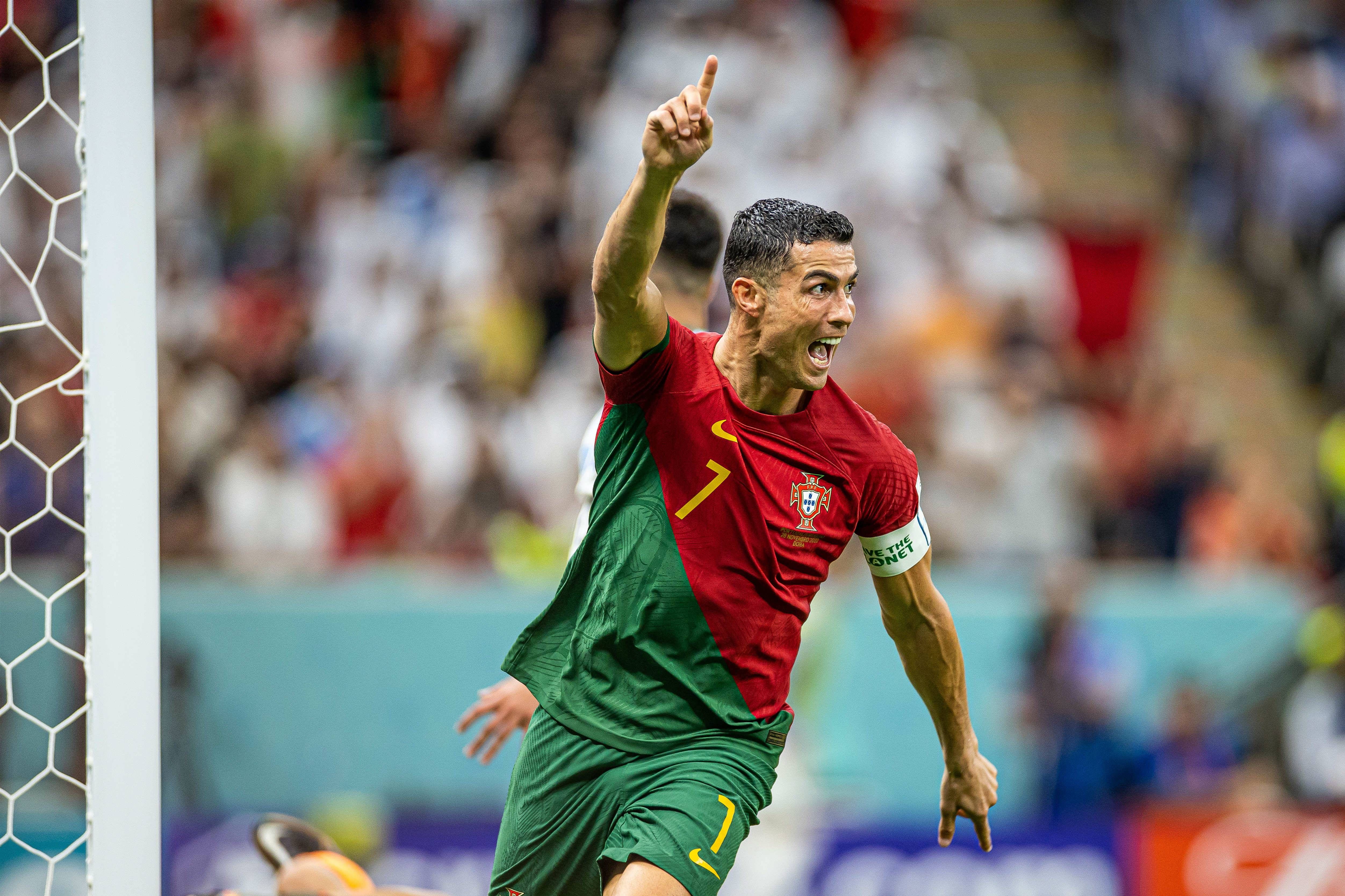  Cristiano Ronaldo celebra un gol con Portugal en el Mundial de Qatar.