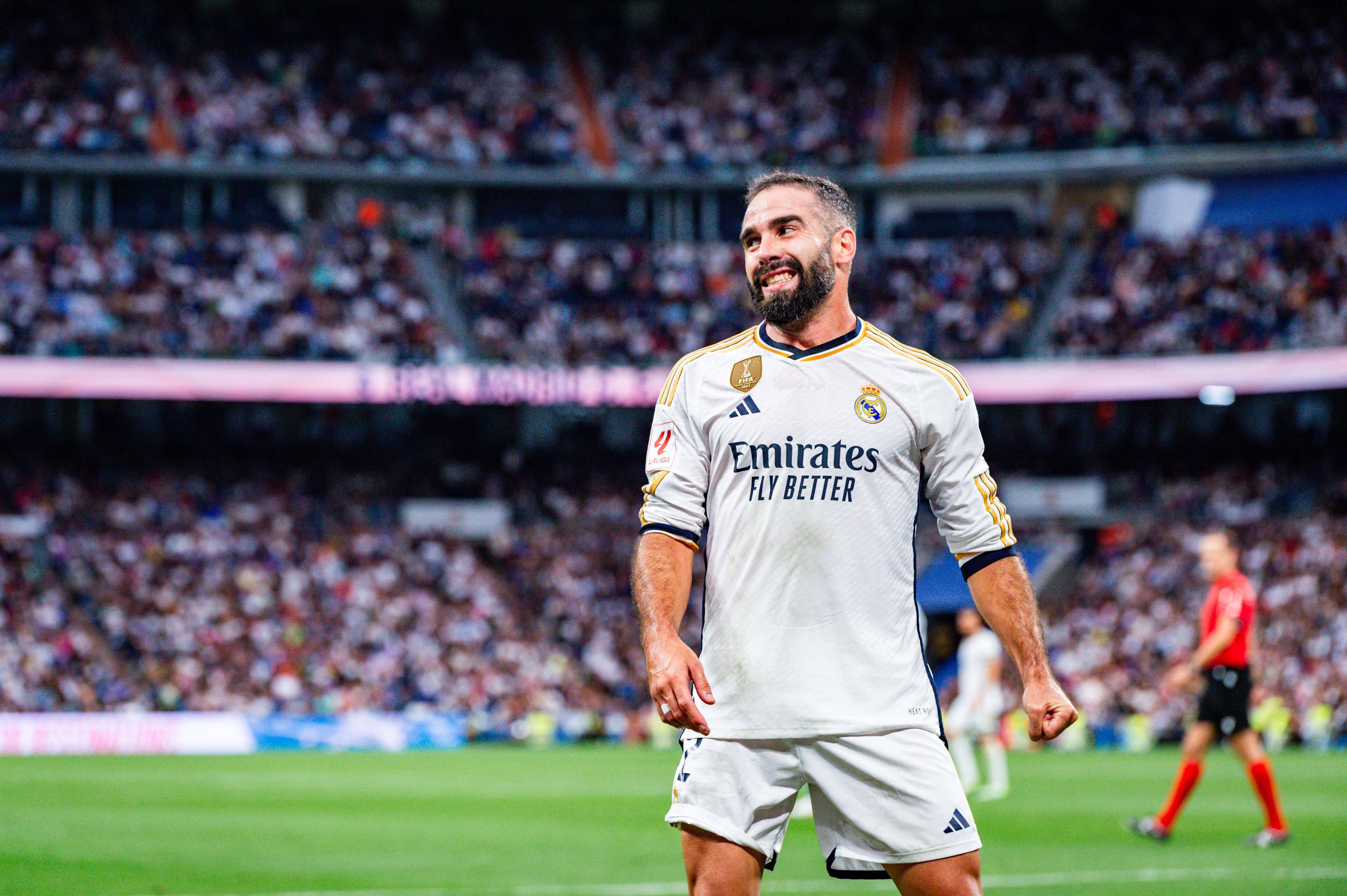 Dani Carvajal, en un partido en el Santiago Bernabéu.