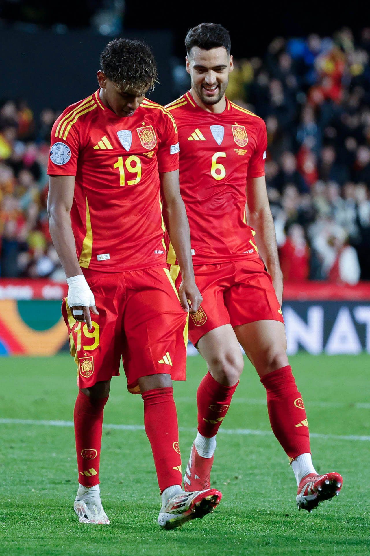  La celebración de Lamine Yamal ante Países Bajos (EFE)