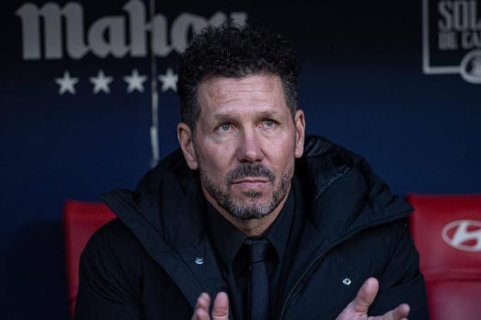  Diego Pablo Simeone, antes del Atlético de Madrid-Sevilla.