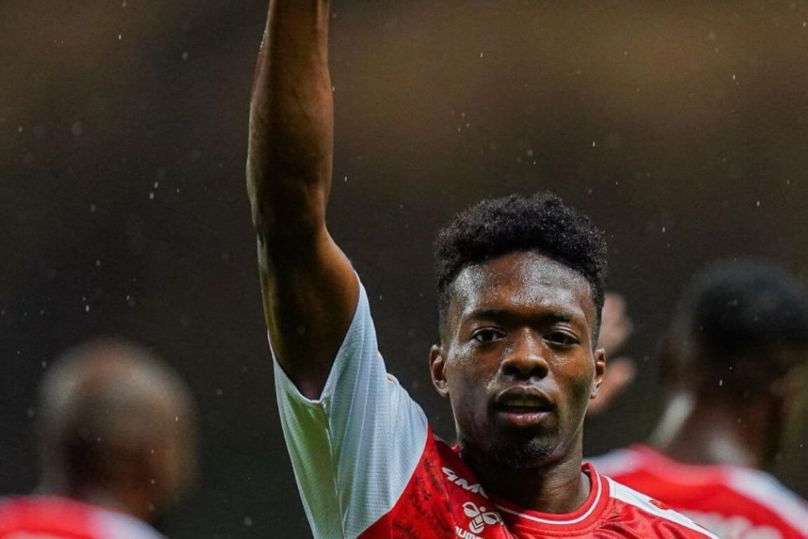 Álvaro Djaló celebra un gol con el Sporting de Braga. El próximo curso jugará en el Athletic Club y en San Mamés.