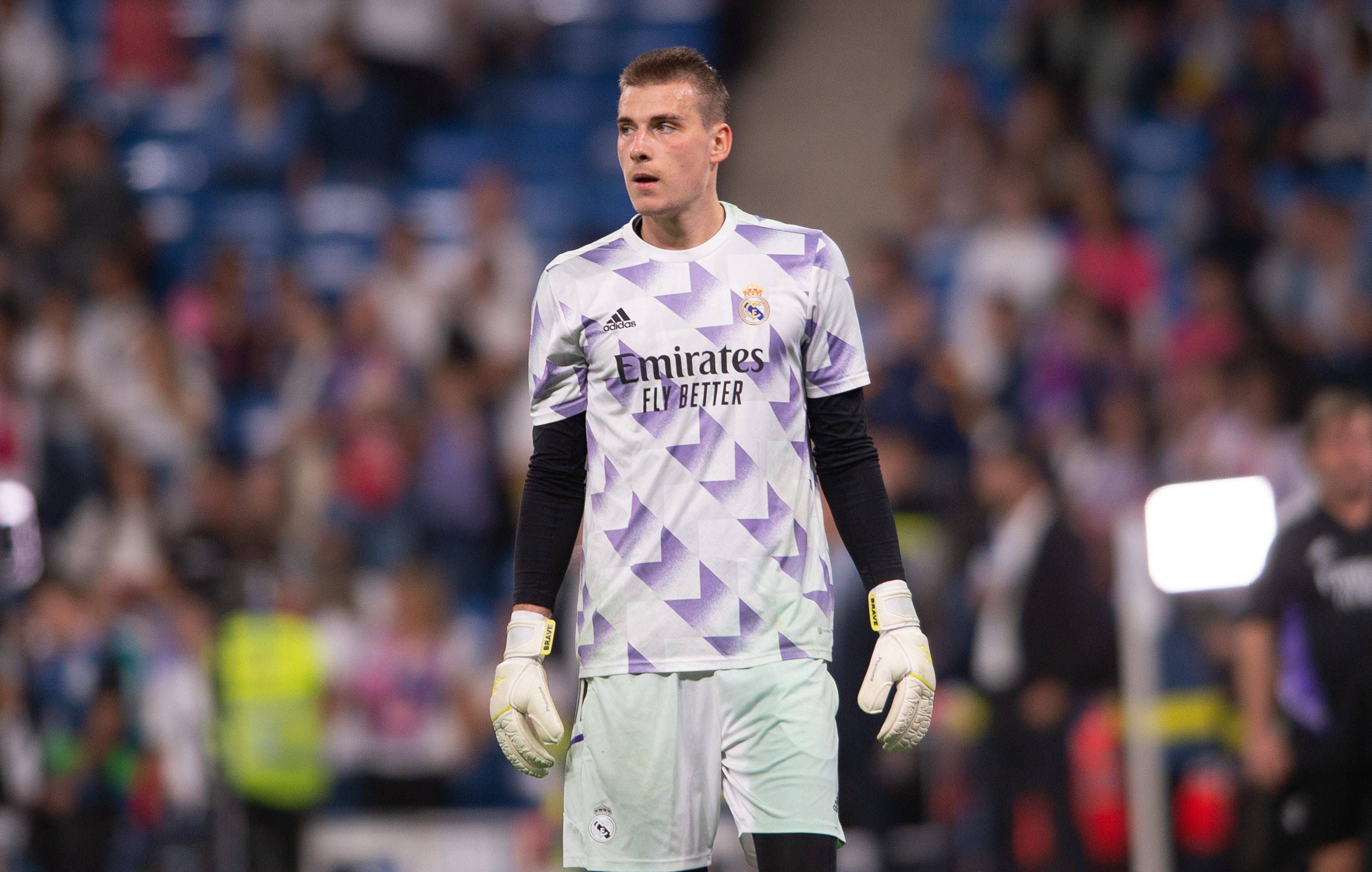  Andriy Lunin, en un partido del Real Madrid.