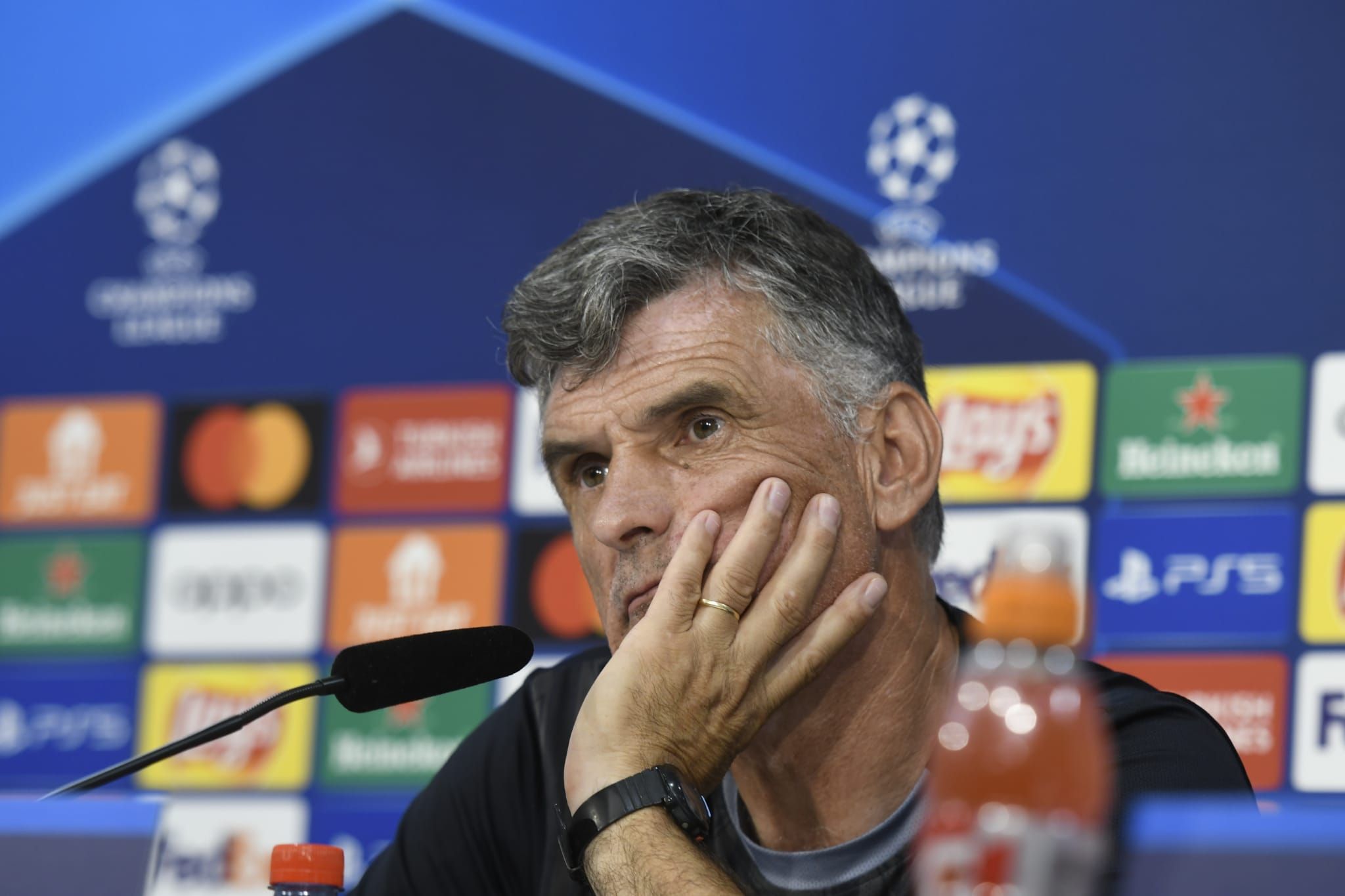  José Luis Mendilibar, en la previa del partido ante el Lens.