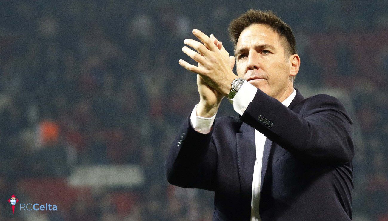  Eduardo Berizzo durante su despedida como entrenador del Real Club Celta de Vigo.
