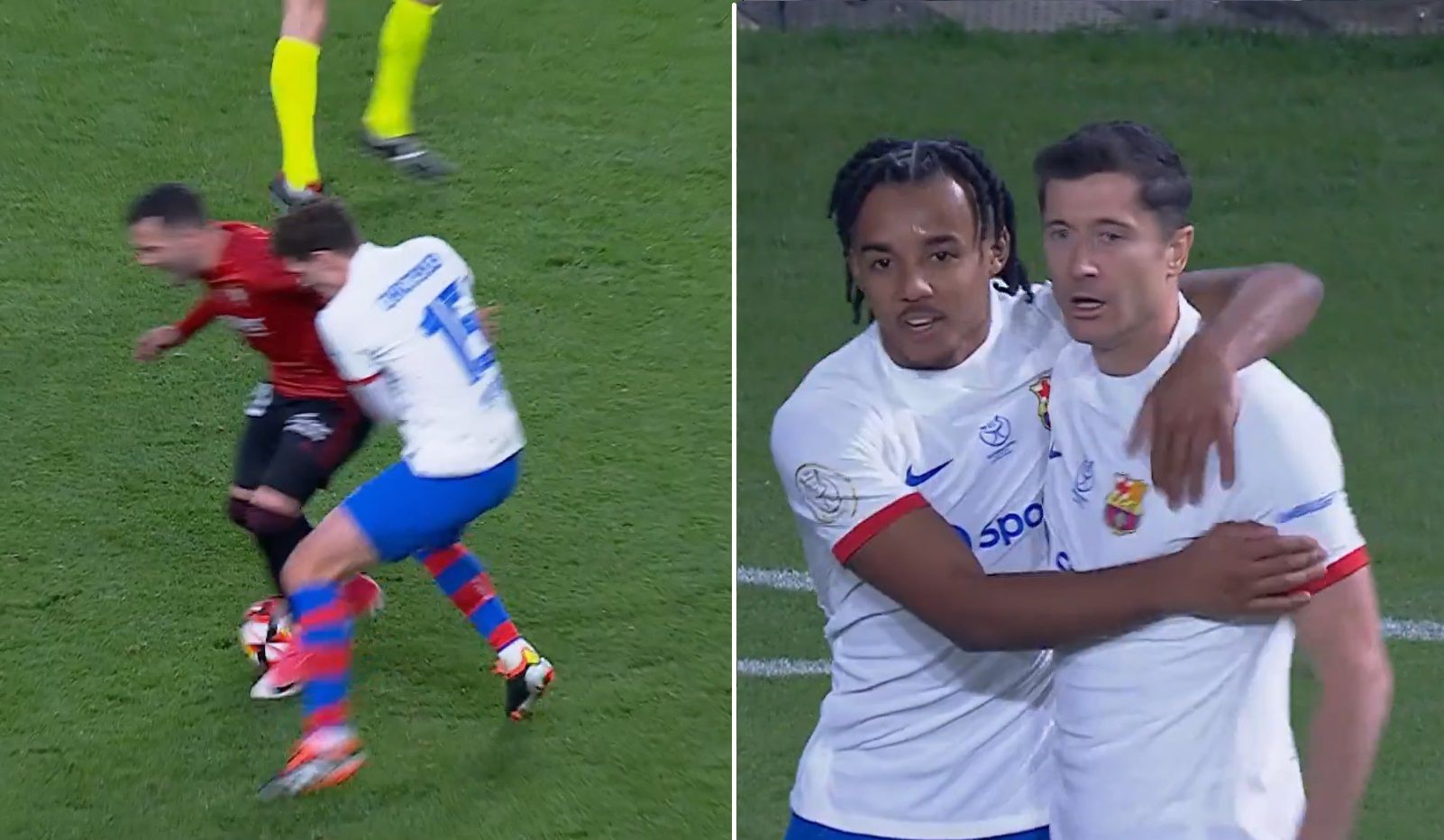  El gol de Lewandowski y la posible falta previa.