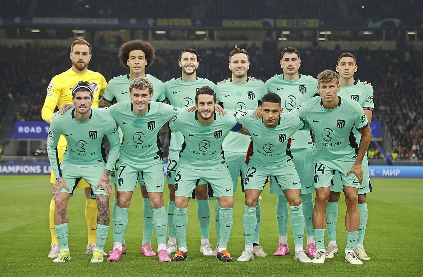 El once del Atlético de Madrid ante el Inter.