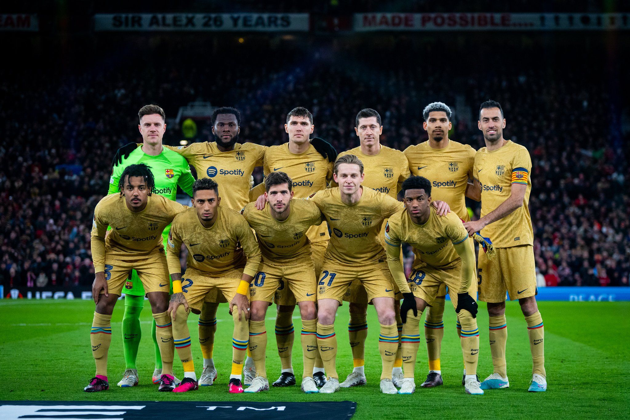 El once del Barça en Old Trafford (Foto: FCB).