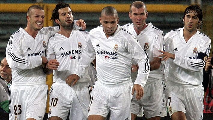  El Real Madrid de los Galácticos con Beckham, Figo, Ronaldo, Zidane y Raúl.