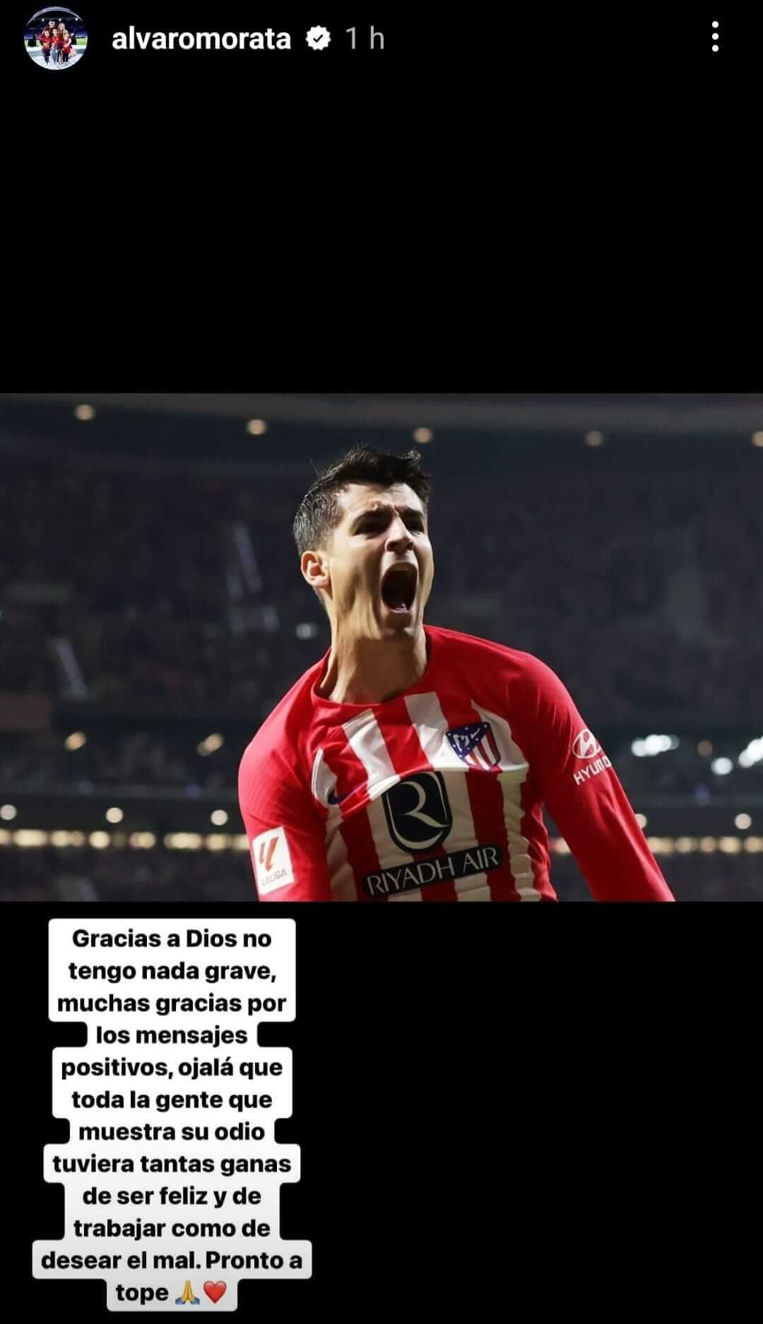  El recado de Álvaro Morata a sus 'haters'.