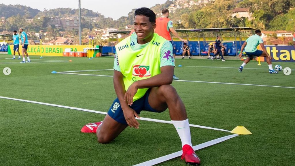  Endrick en su primer entrenamiento con Brasil (Fuente: @cbf_futebol)