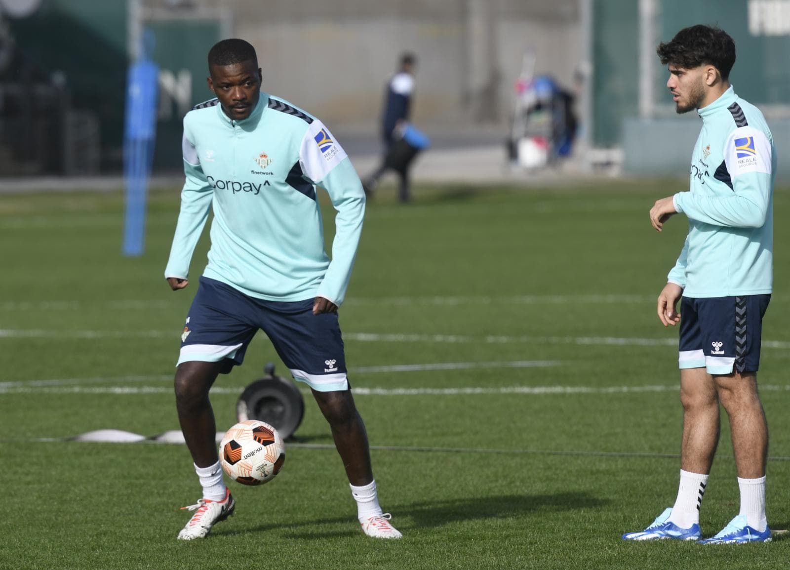  William Carvalho y Abde, en el entrenamiento de este lunes.