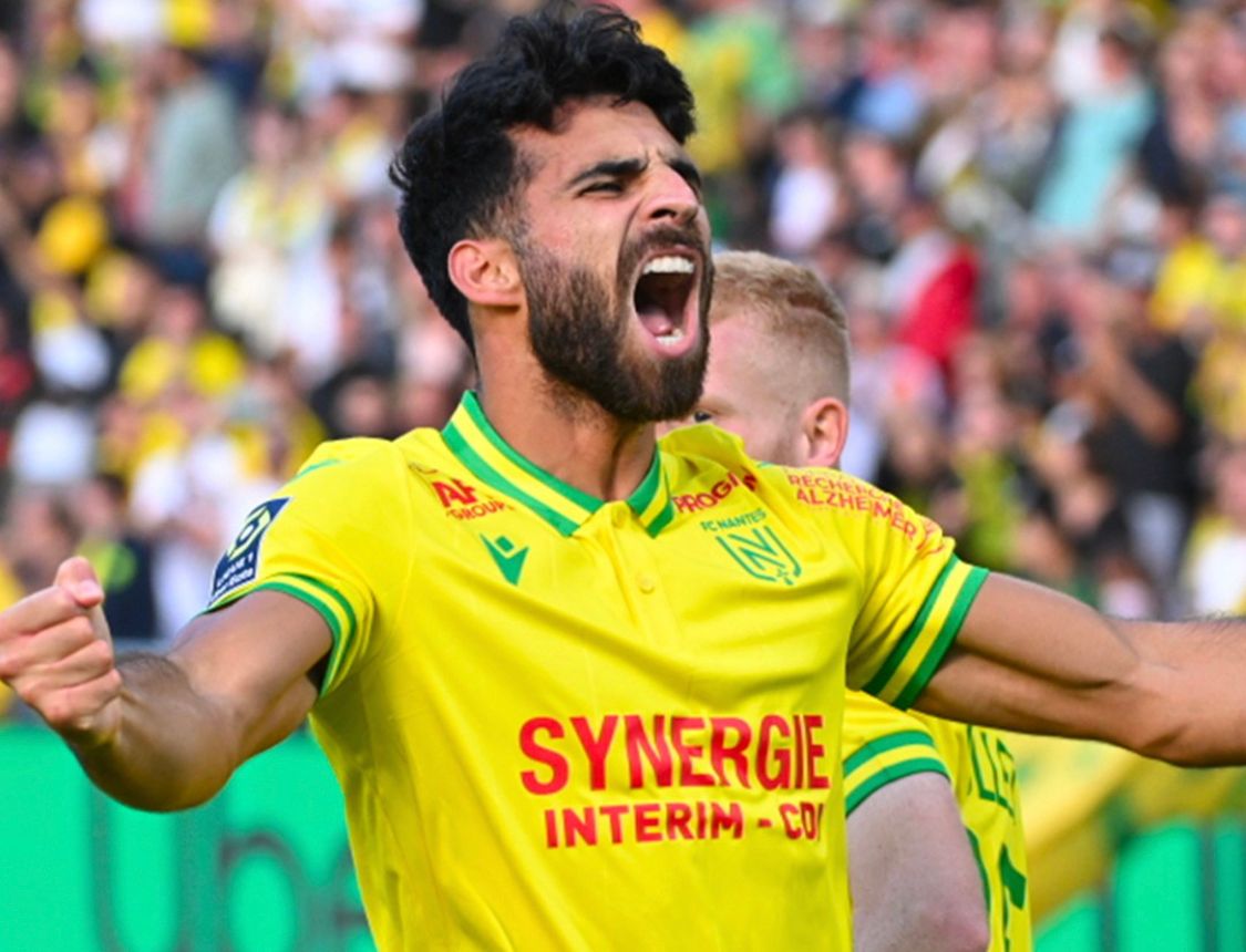 Eray Cömert celebra su primer gol con el Nantes.
